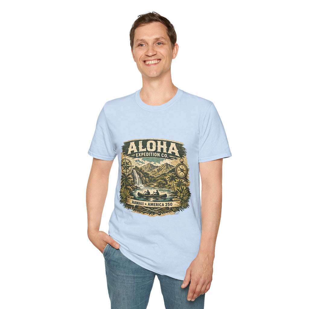 America 250 Hawaii Aloha Expedition T-Shirt — Vintage Hawaiian Adventure Tee