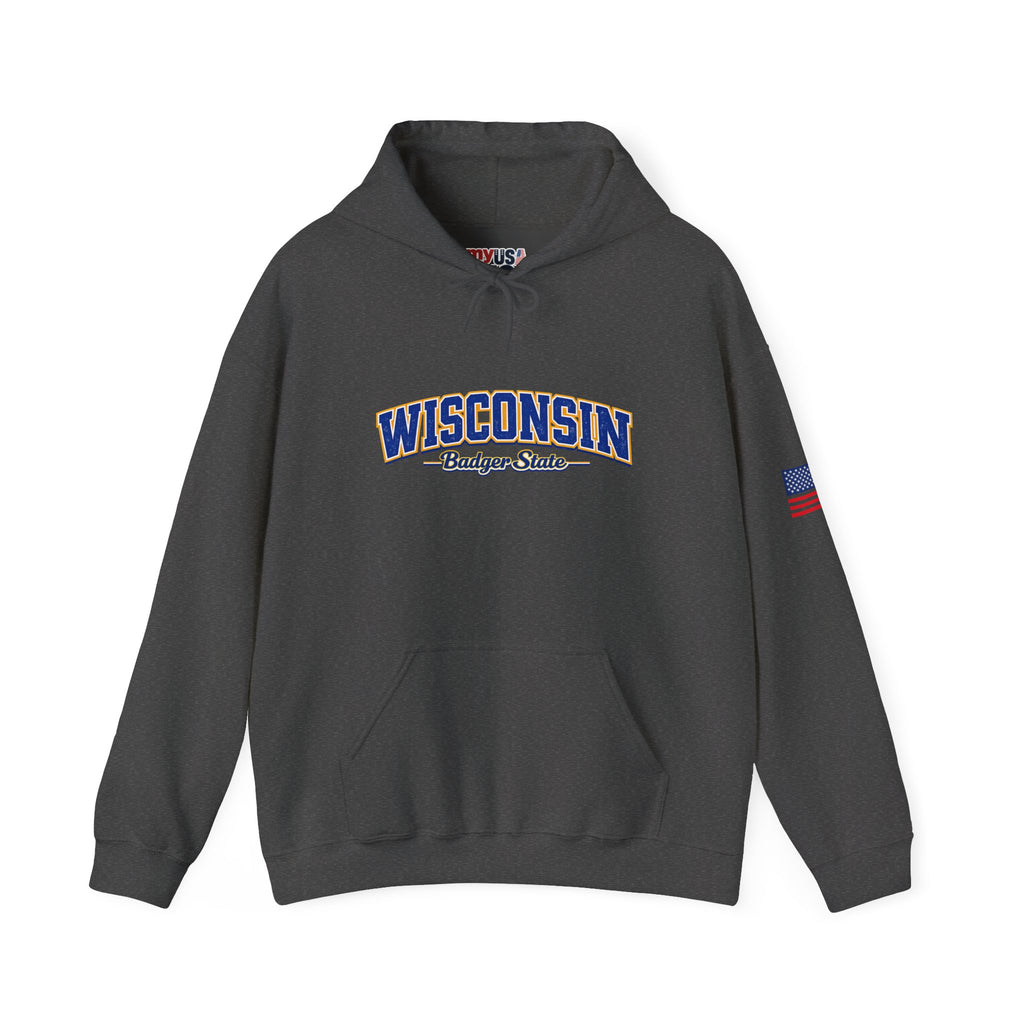 Wisconsin Badger State Heavy Blend Hooded Sweatshirt