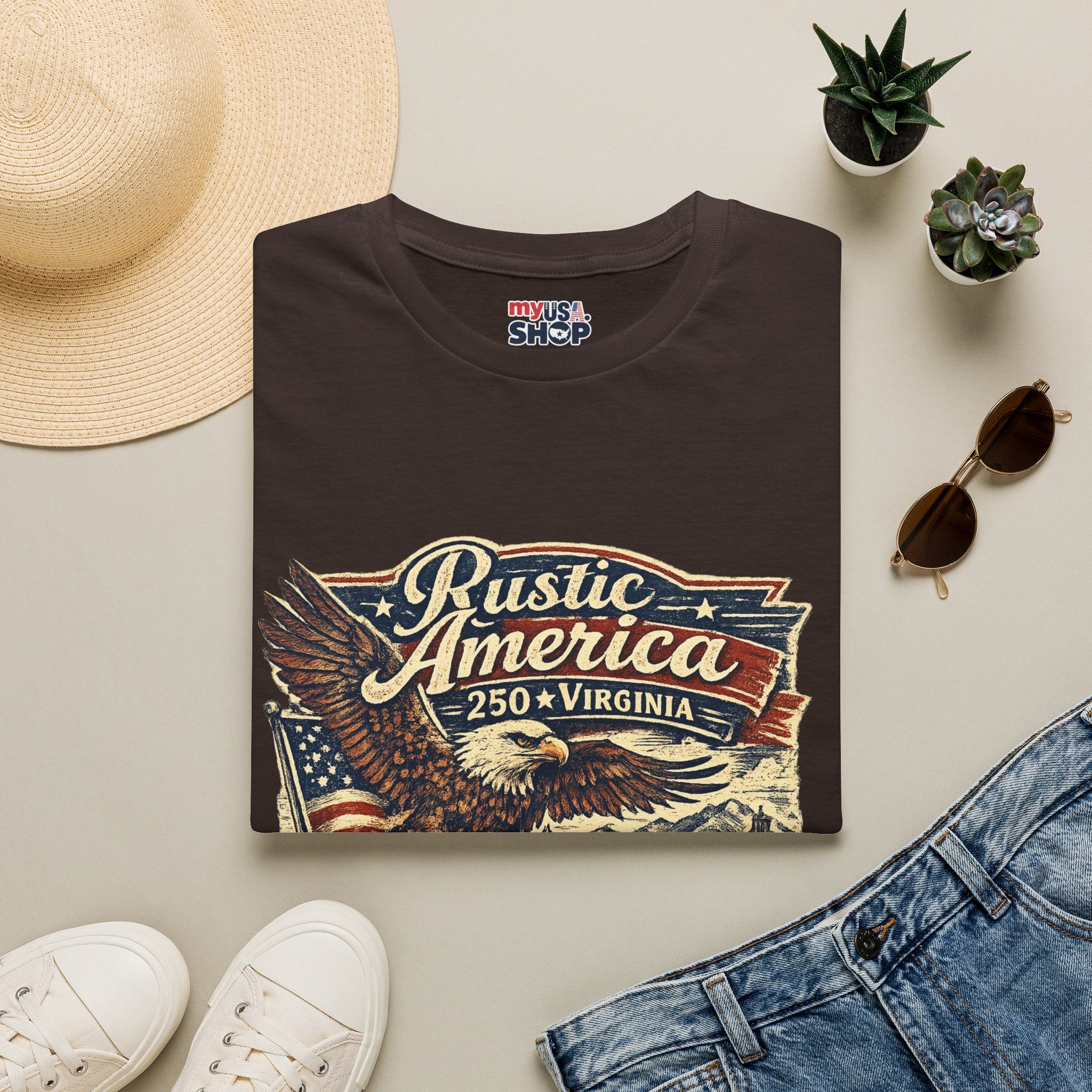 America 250 Virginia Eagle T‑Shirt — Heritage & Freedom Vintage Design