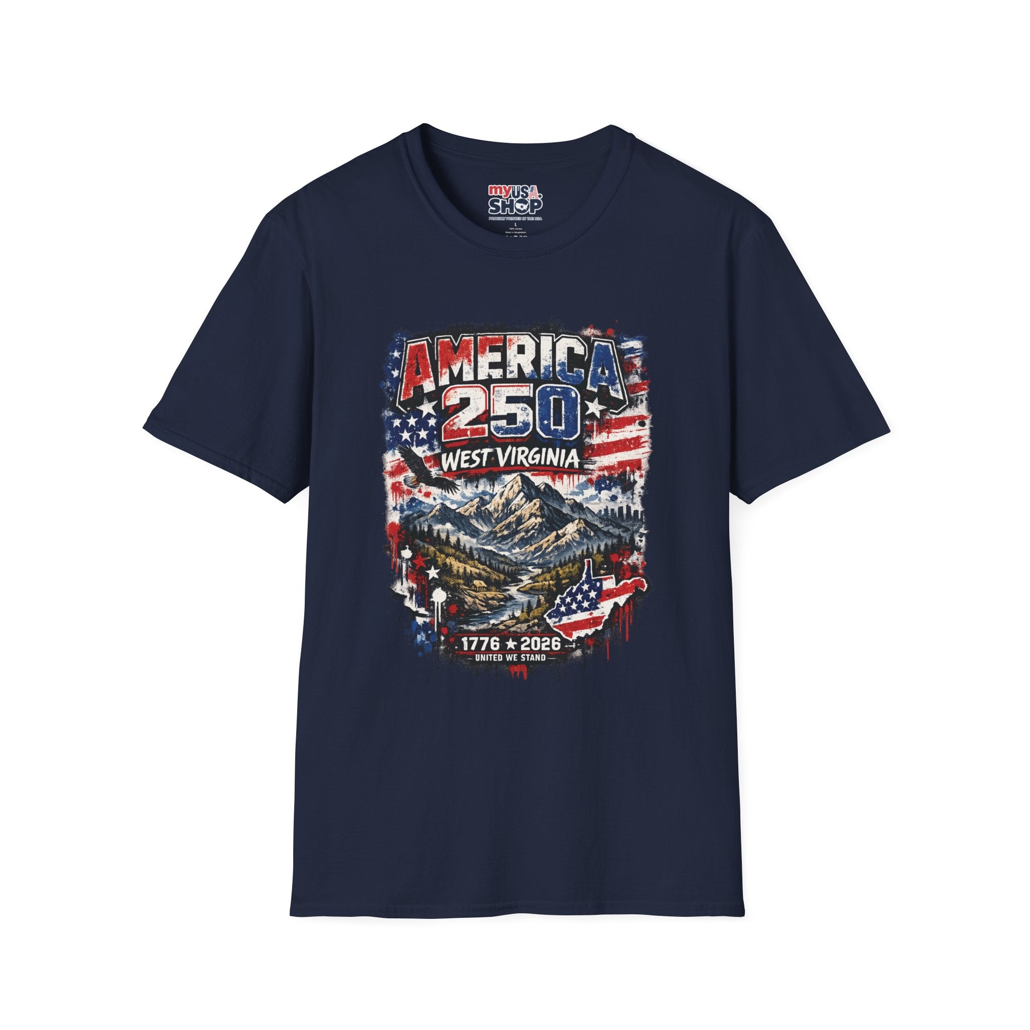 America 250 West Virginia T‑Shirt — 1776–2026 Patriotic USA Anniversary Tee