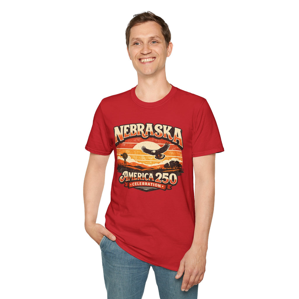 Nebraska America 250 Retro Sunset T-Shirt
