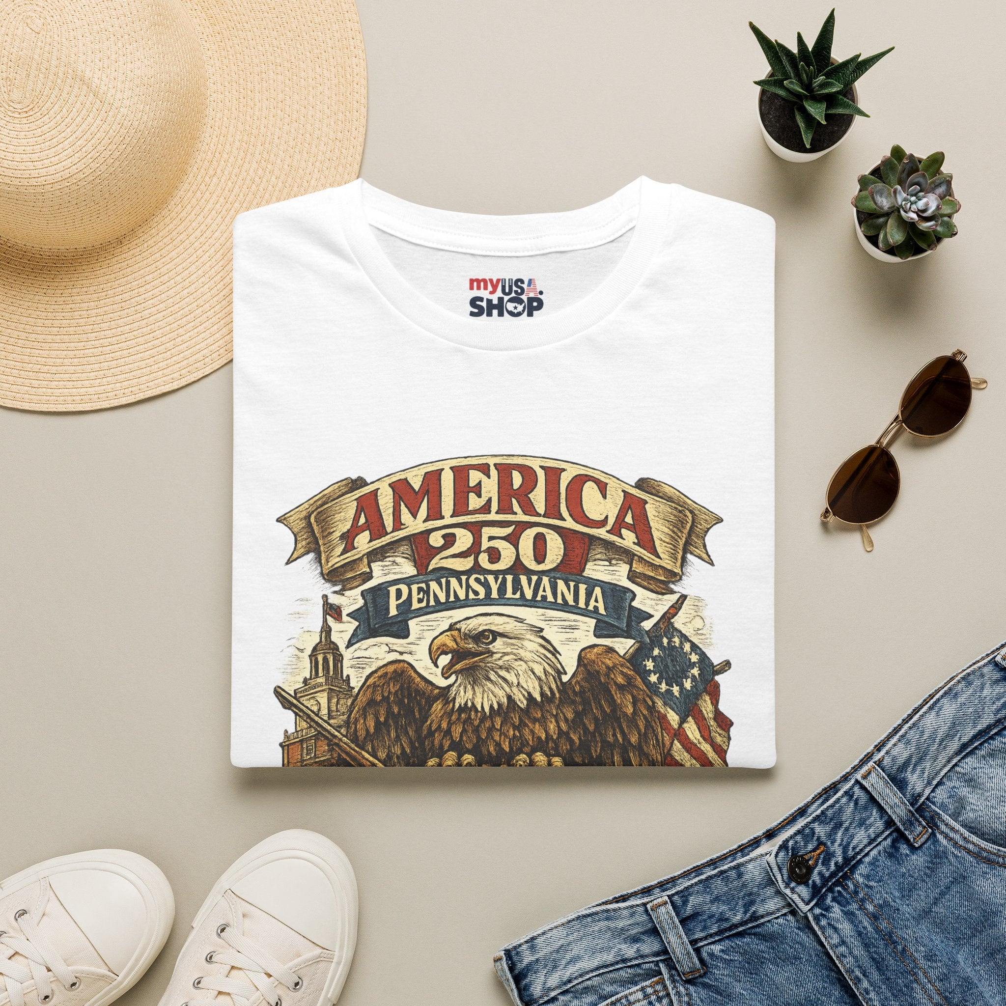 Pennsylvania America 250 Shirt — Colonial Eagle Heritage Graphic Tee