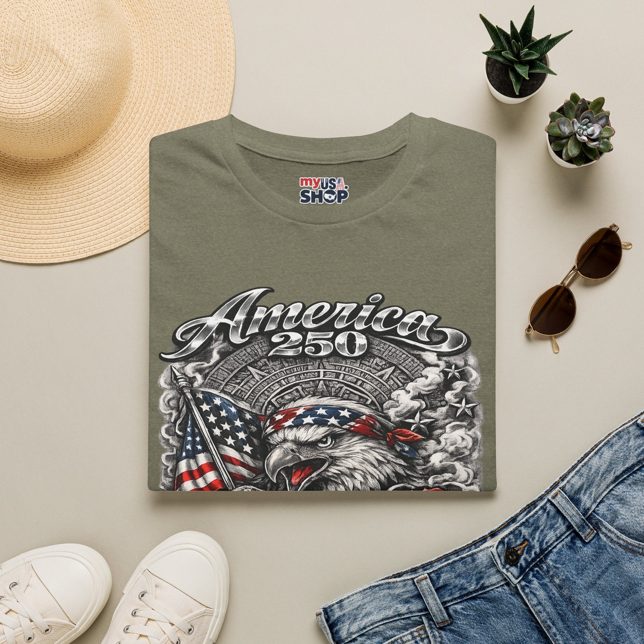 America 250 Eagle Flag — Born & Proud Patriotic
