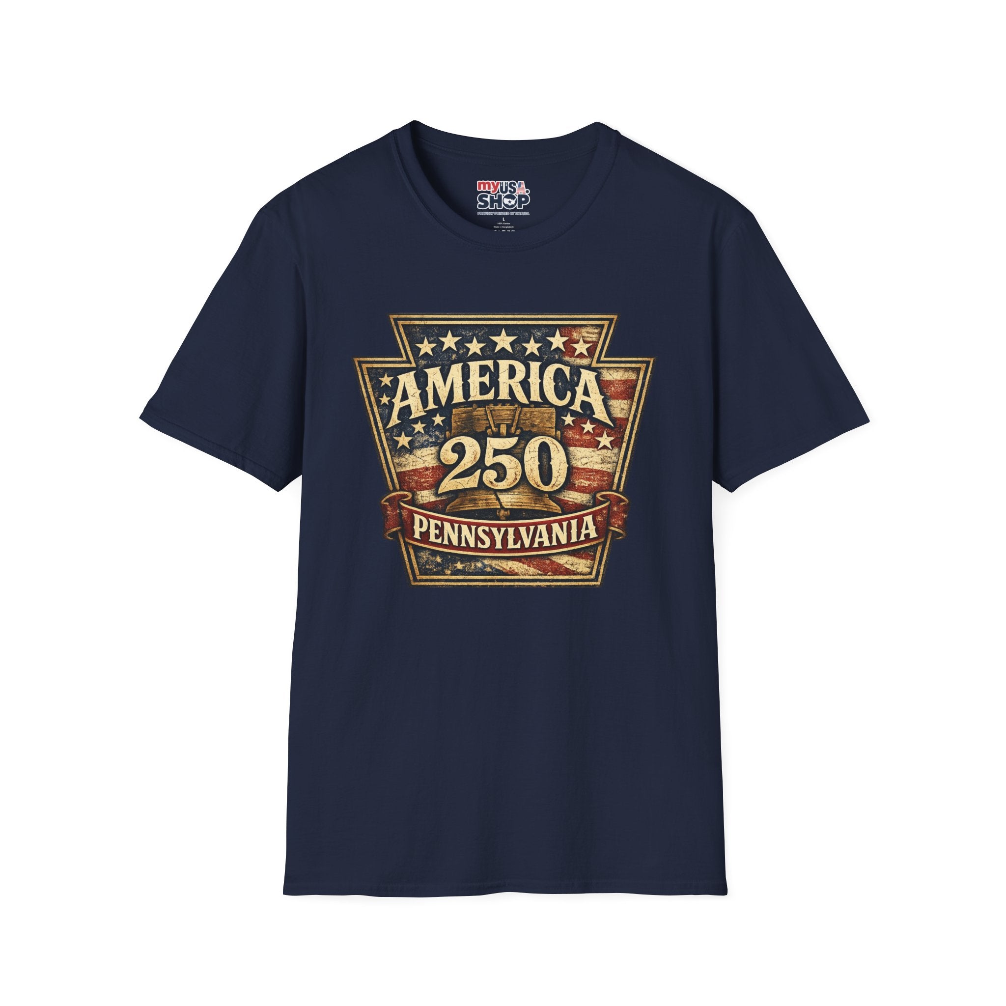 Pennsylvania America 250 Shirt — Keystone State Vintage Badge Graphic Tee