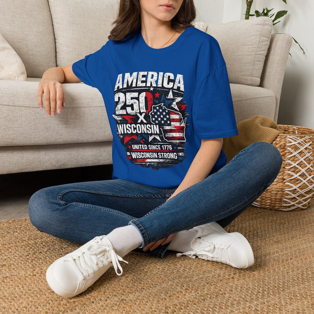 America 250 Wisconsin T-Shirt — USA 1776 Celebration Tee