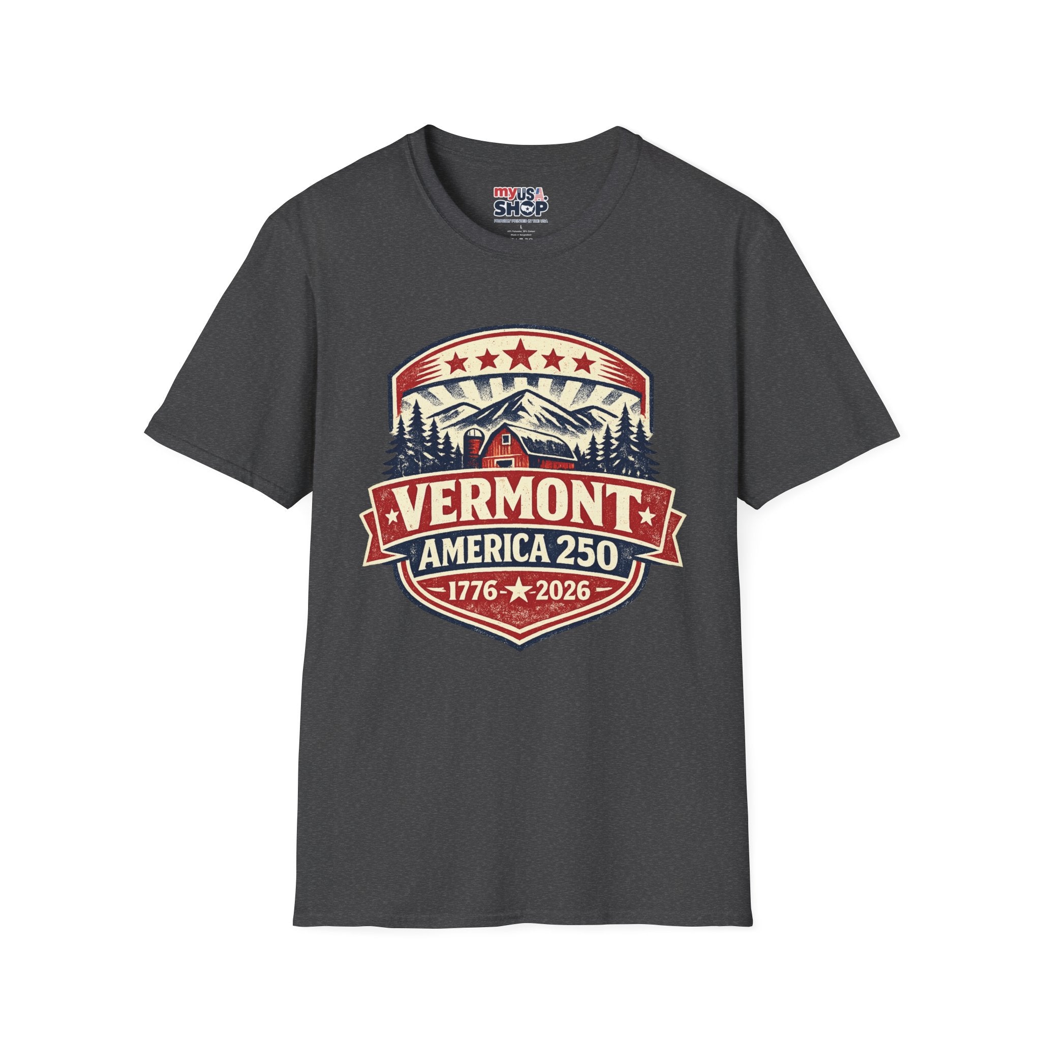 America 250 – Vermont 1776–2026 Mountain Heritage Vintage Tee Design