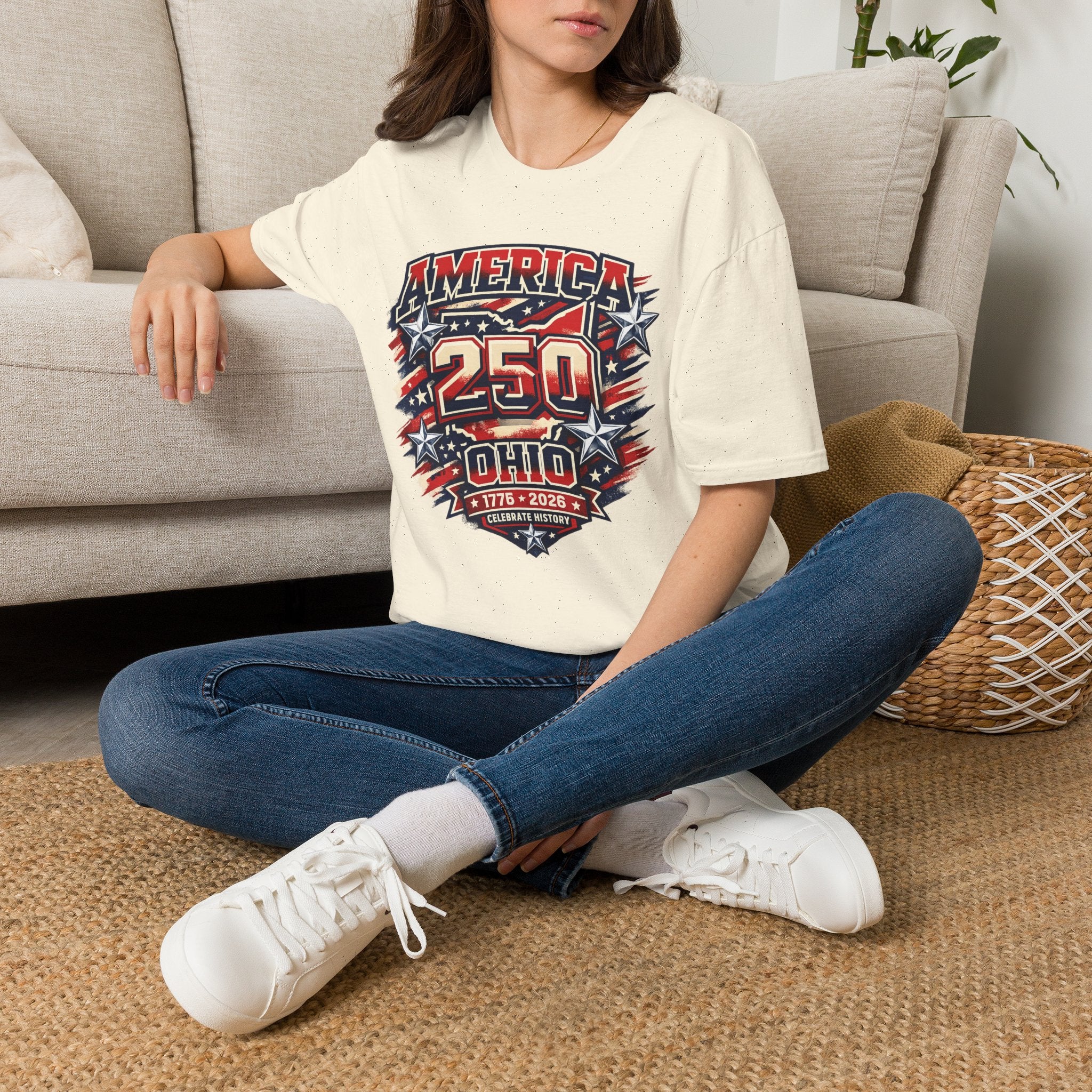 America 250 Ohio Commemorative T-Shirt — 250th Anniversary Patriotic Tee