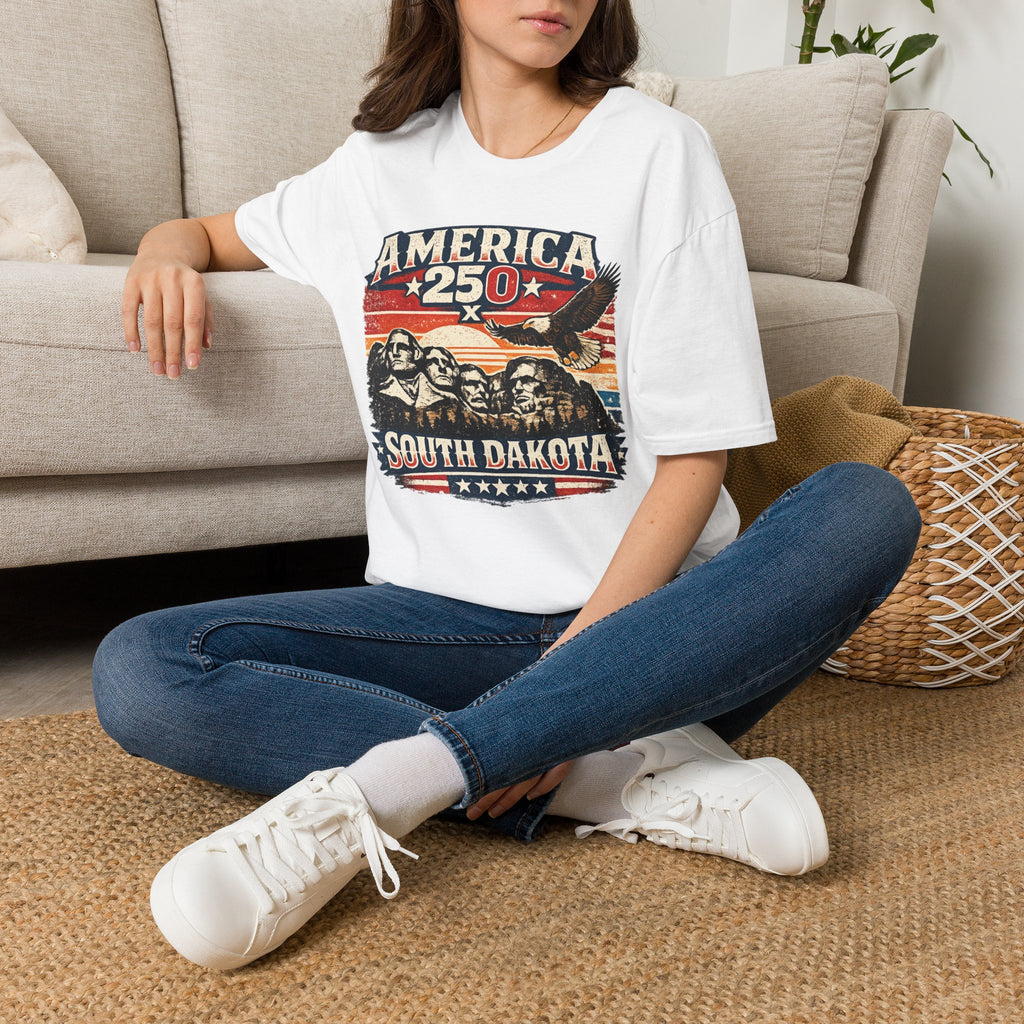 America 250 South Dakota T-Shirt — Vintage Eagle Patriotic USA Graphic Tee