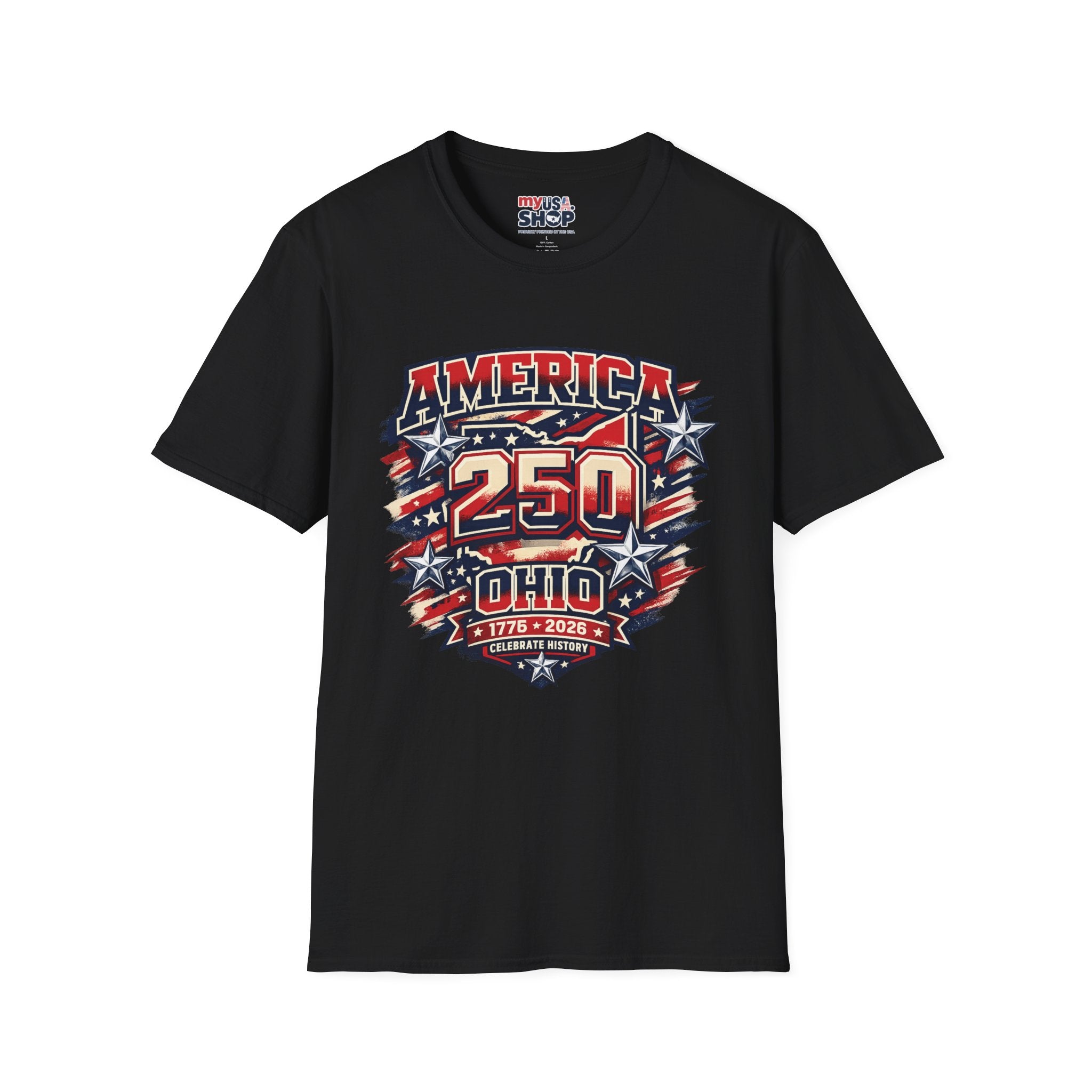 America 250 – Ohio Celebrating History Patriotic Vintage Tee Design