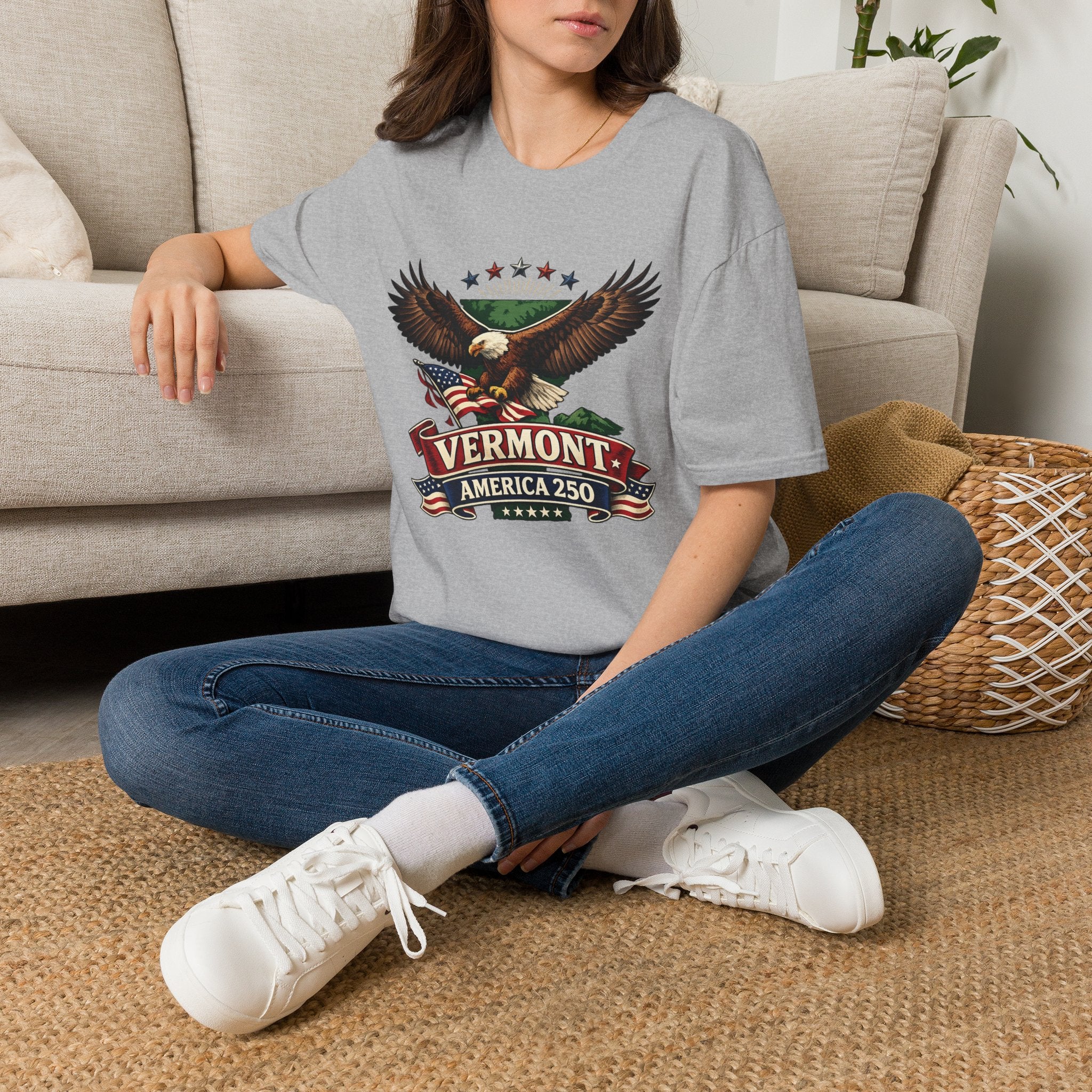 America 250 – Vermont Eagle Heritage Vintage Tee Design