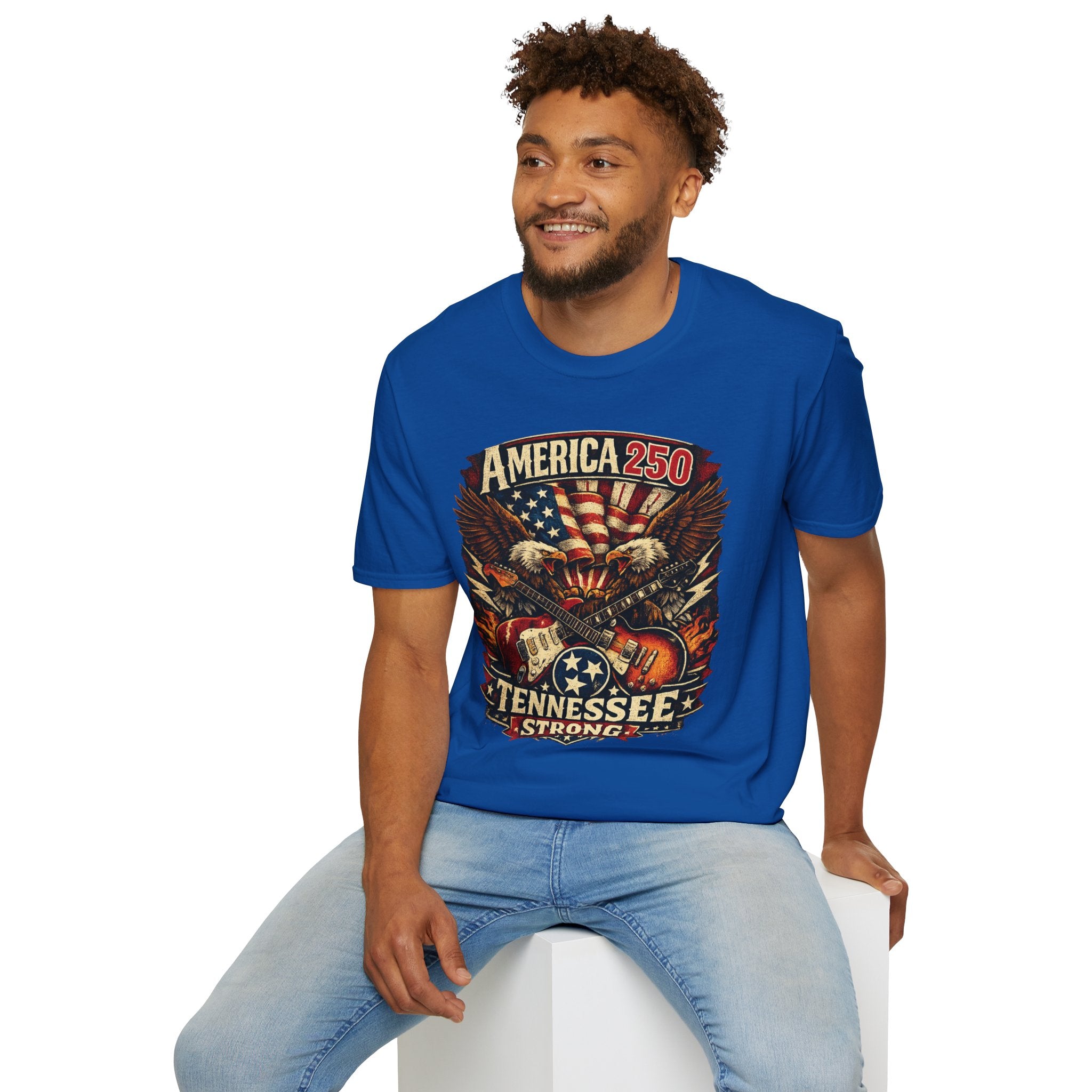 America 250 Tennessee Shirt — Tennessee Strong Patriotic Music Graphic Tee