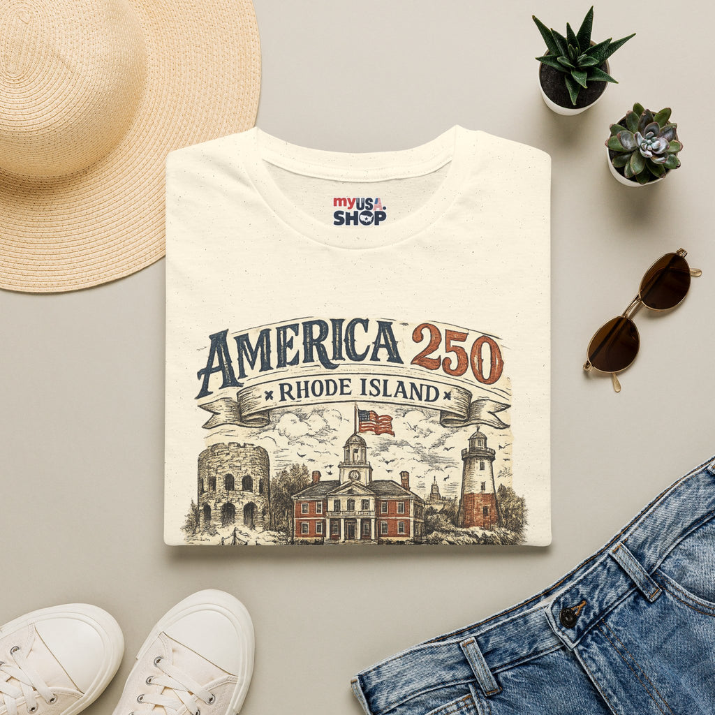 America 250 Rhode Island Shirt — Birthplace of Liberty Heritage Tee