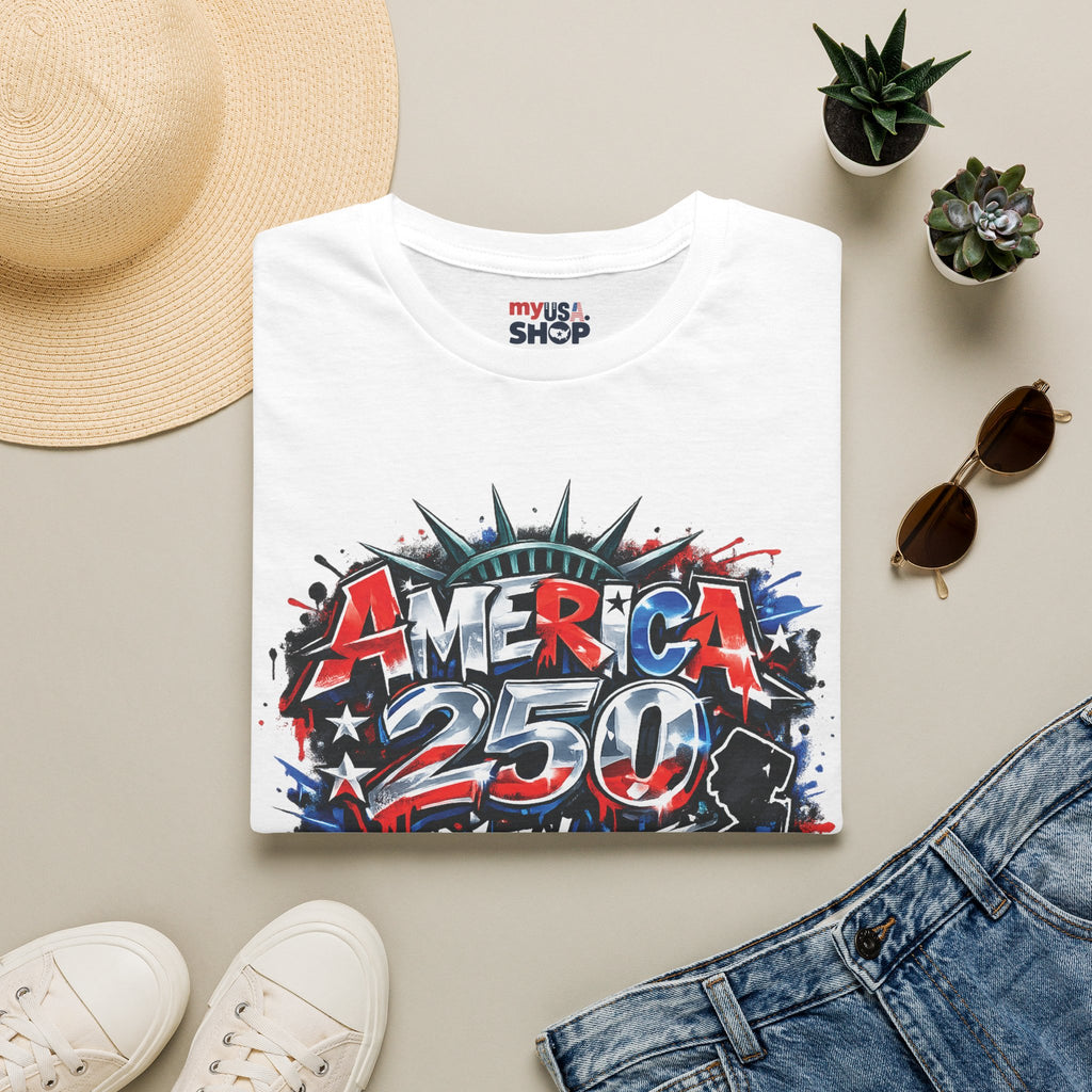 America 250 T-Shirt — New Jersey Patriotic USA 250th Anniversary Graphic Tee