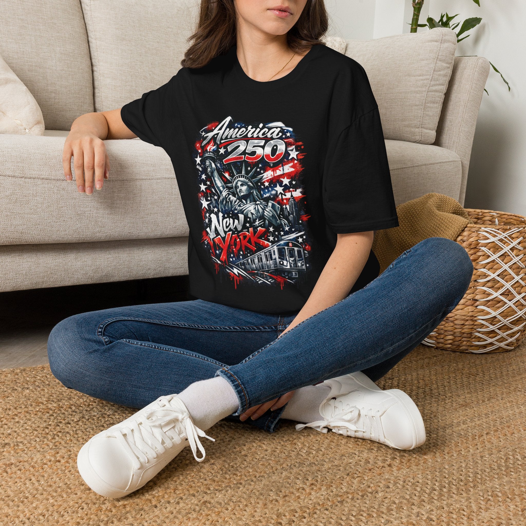 America 250 Statue of Liberty T-Shirt — Patriotic New York 250th Anniversary Tee
