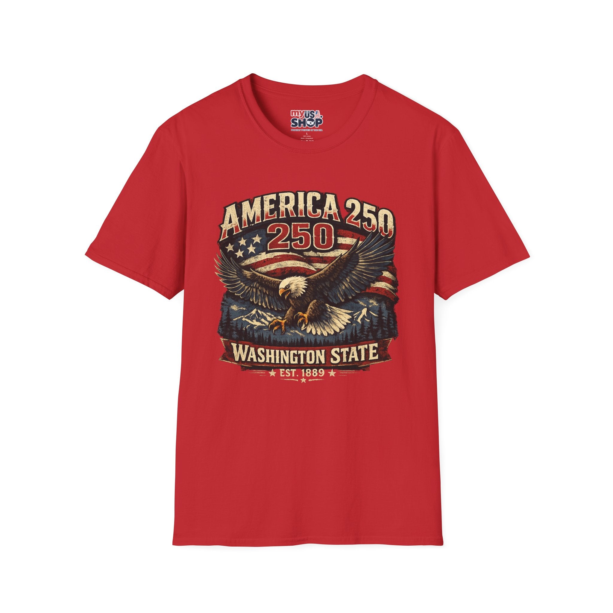 America 250 Eagle T-Shirt — Washington State Patriotic Tee