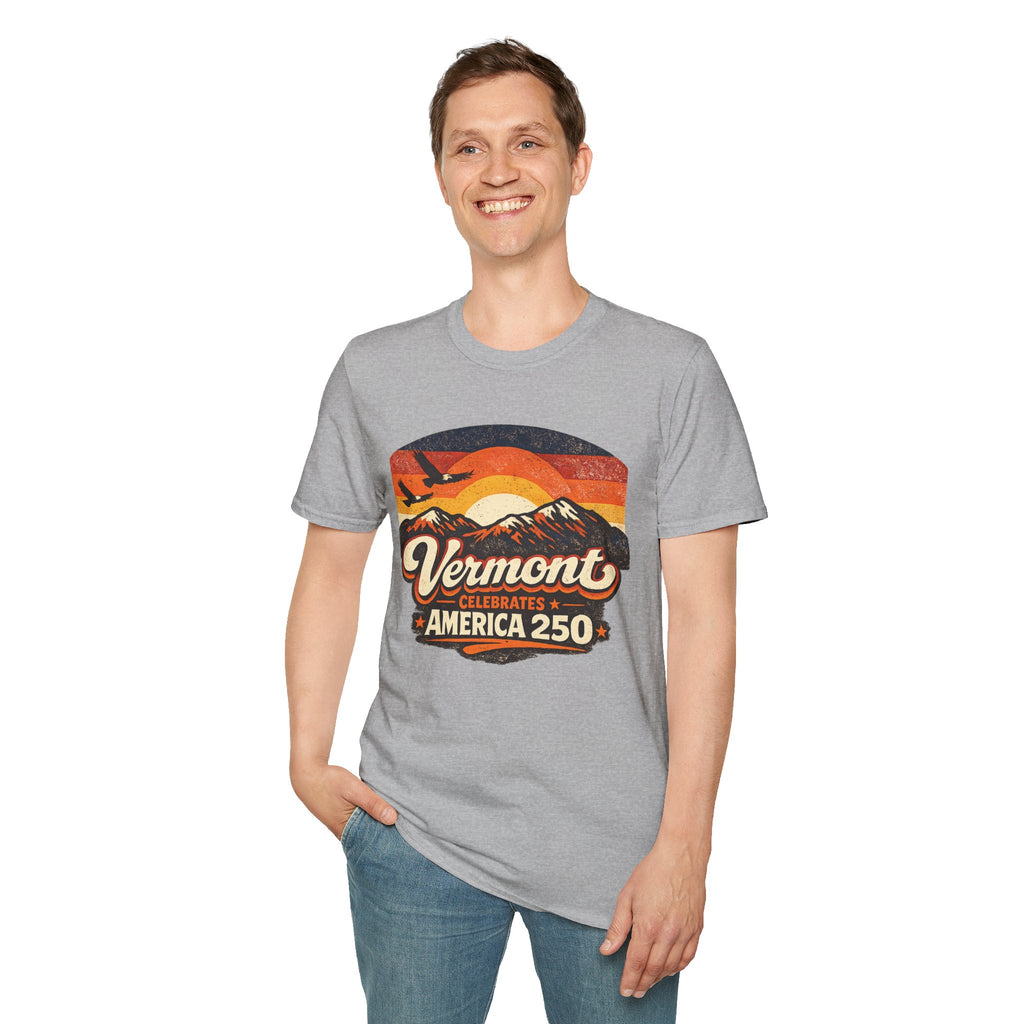 America 250 – Vermont Eagle Mountain Sunset Vintage Tee Design