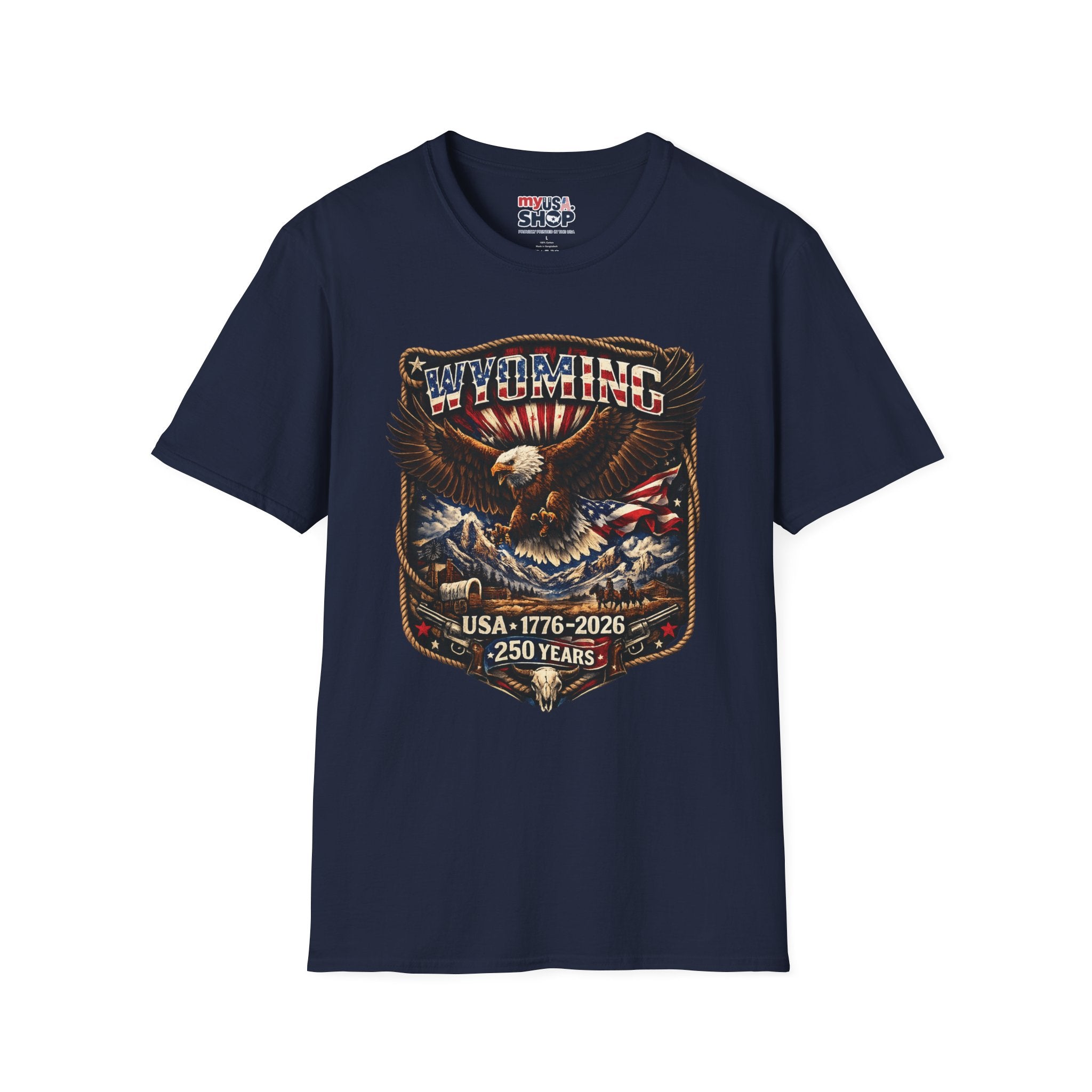 Wyoming Eagle T-Shirt — Patriotic America 250th Anniversary Graphic Tee