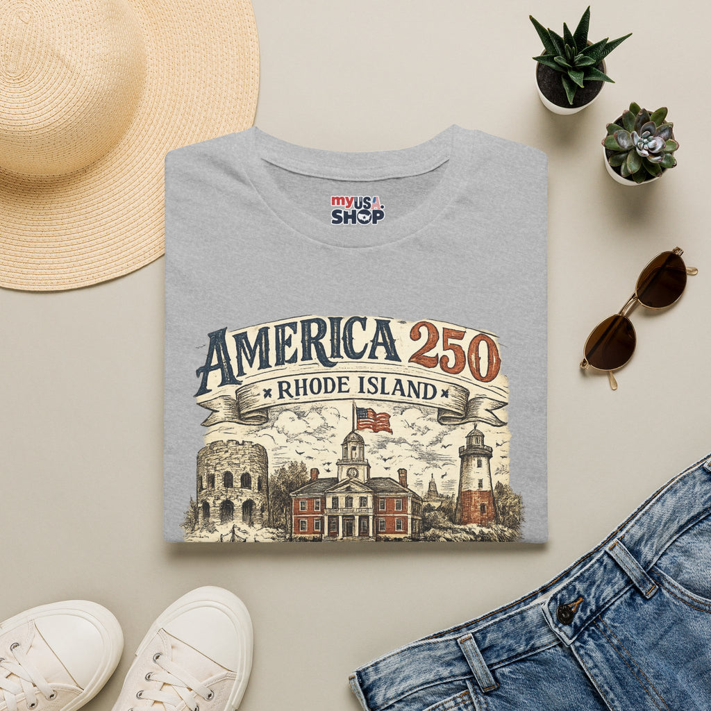 America 250 Rhode Island Shirt — Birthplace of Liberty Heritage Tee