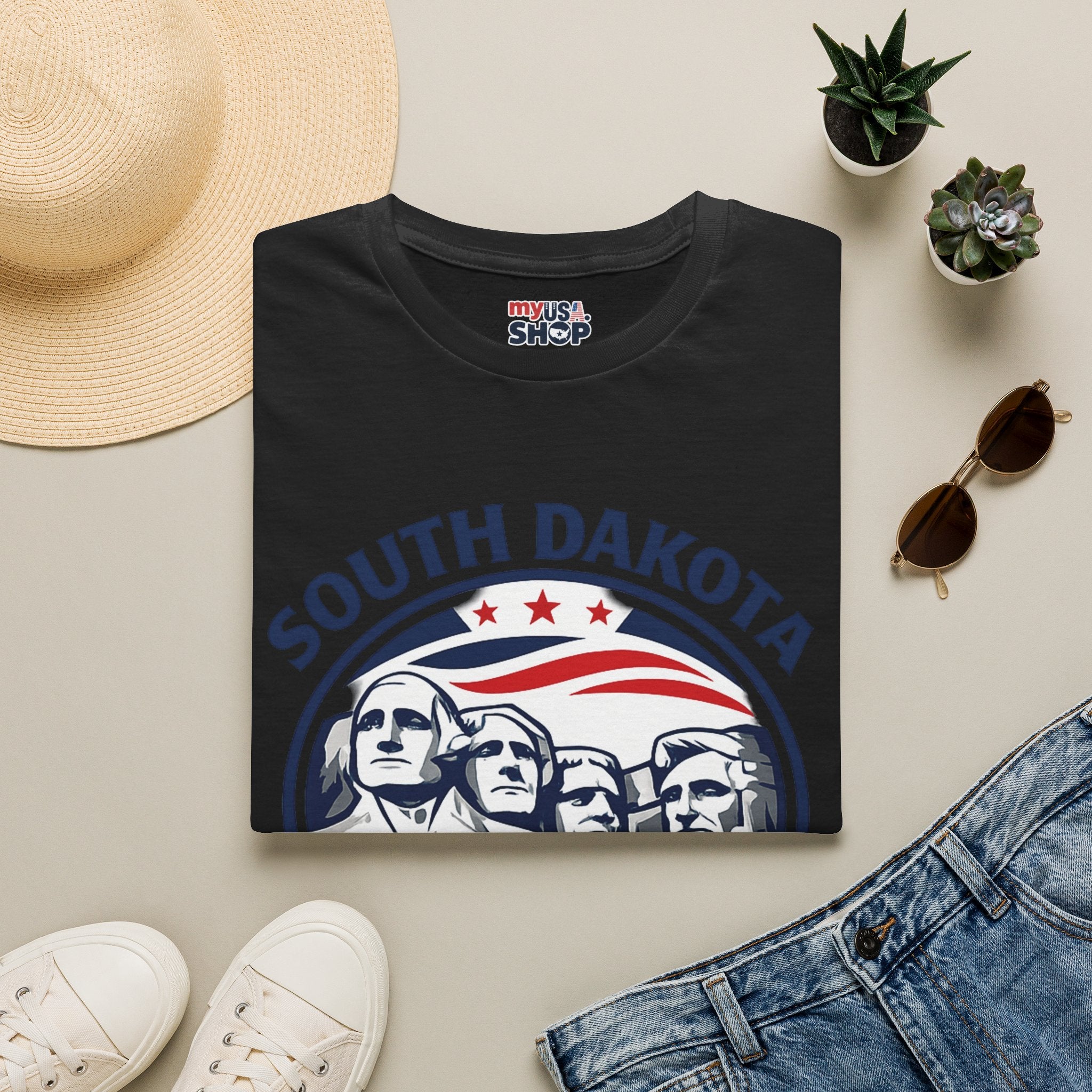 America 250 South Dakota T-Shirt — Classic Patriotic Badge Graphic Tee
