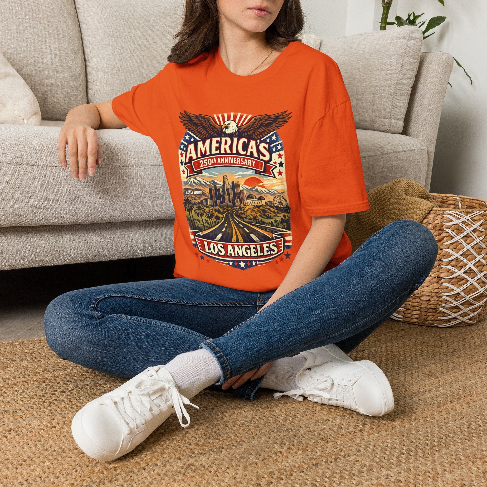 America 250 Patriotic Route to Los Angeles California Tee