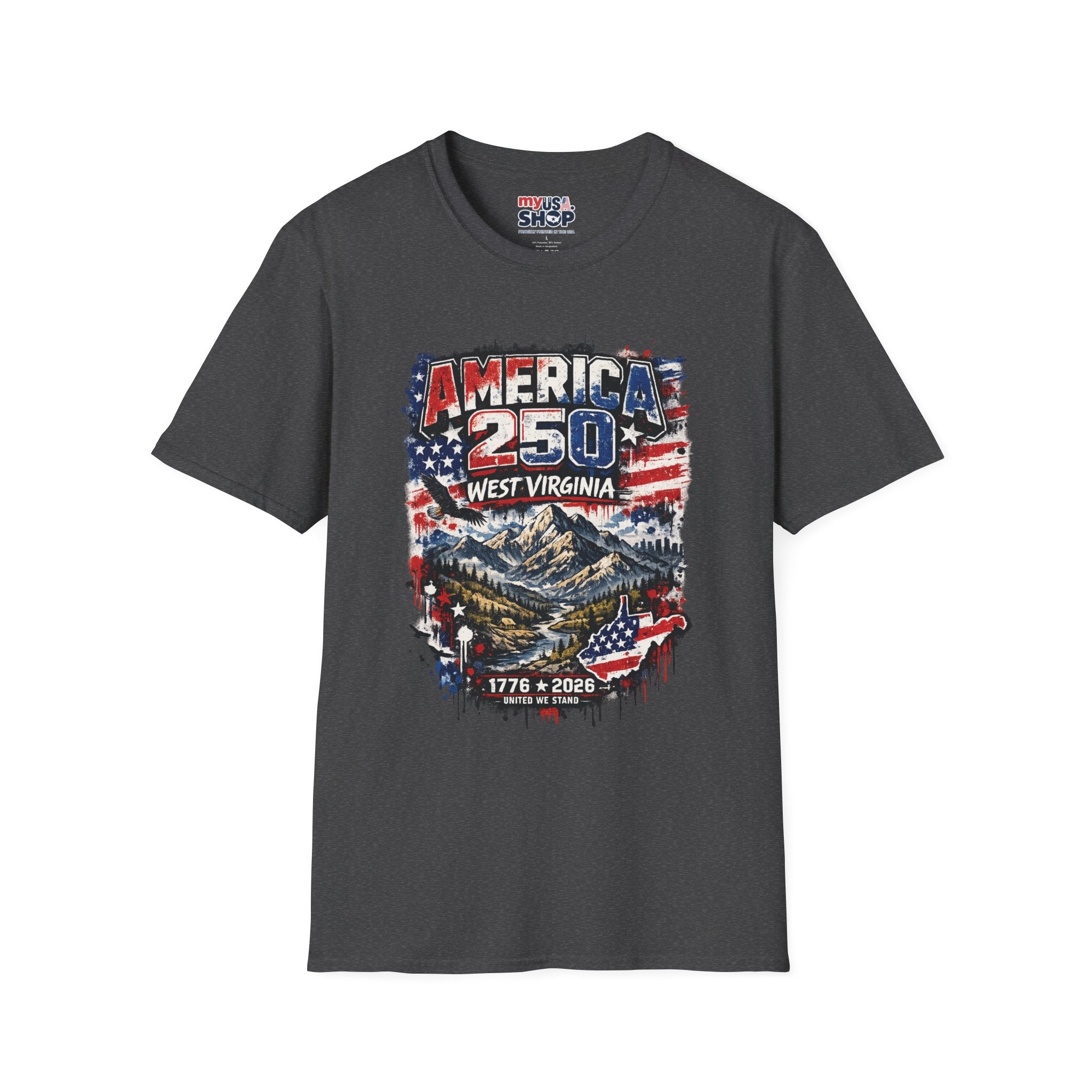 America 250 West Virginia Vintage Flag Commemorative Tee