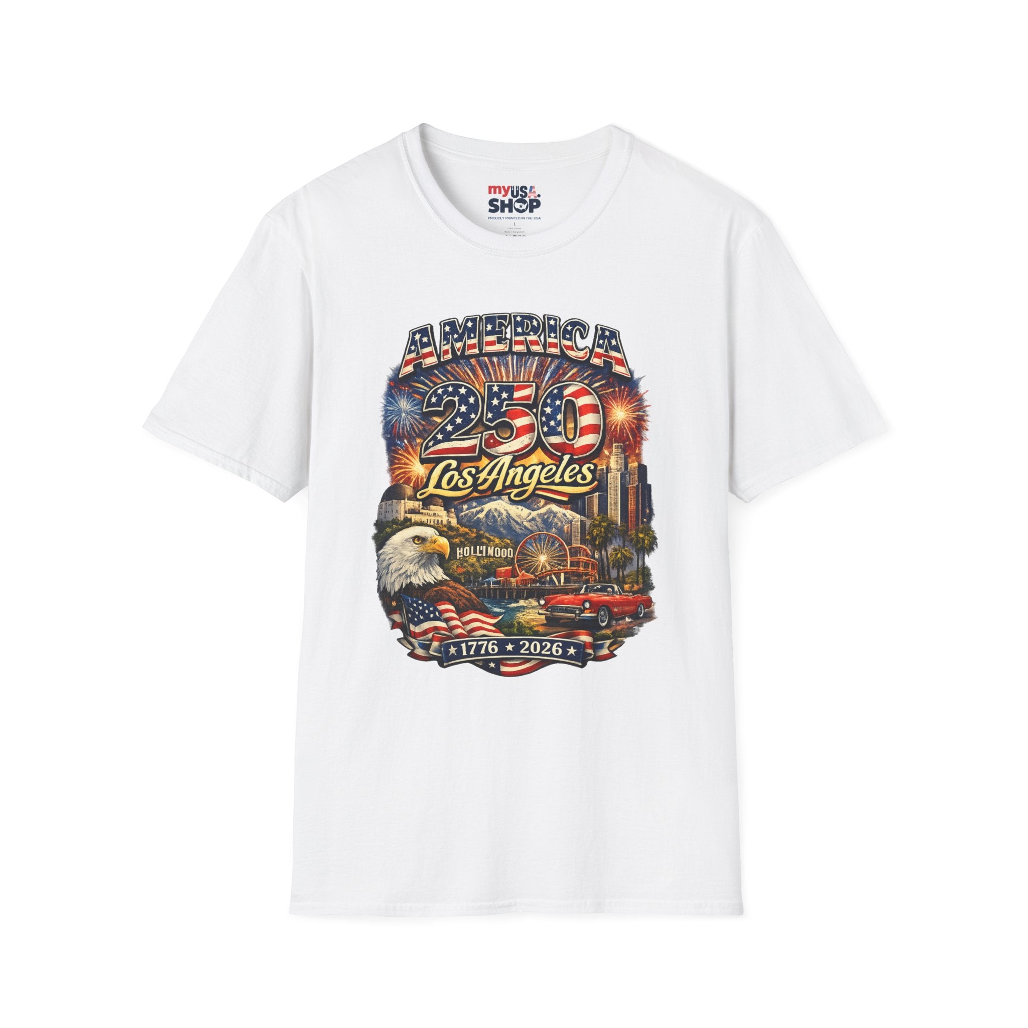 America 250 Los Angeles Hollywood Santa Monica Griffith Eagle 1776 2026 California Tee