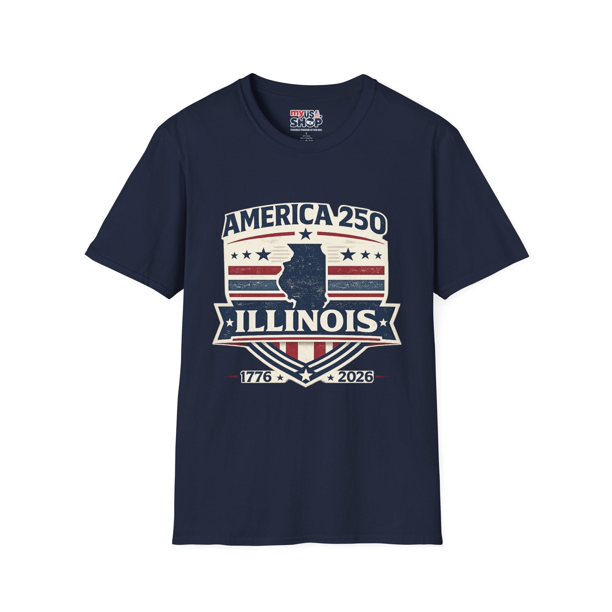 America 250 Illinois T-Shirt — 1776–2026 Bicentennial USA State Pride Tee