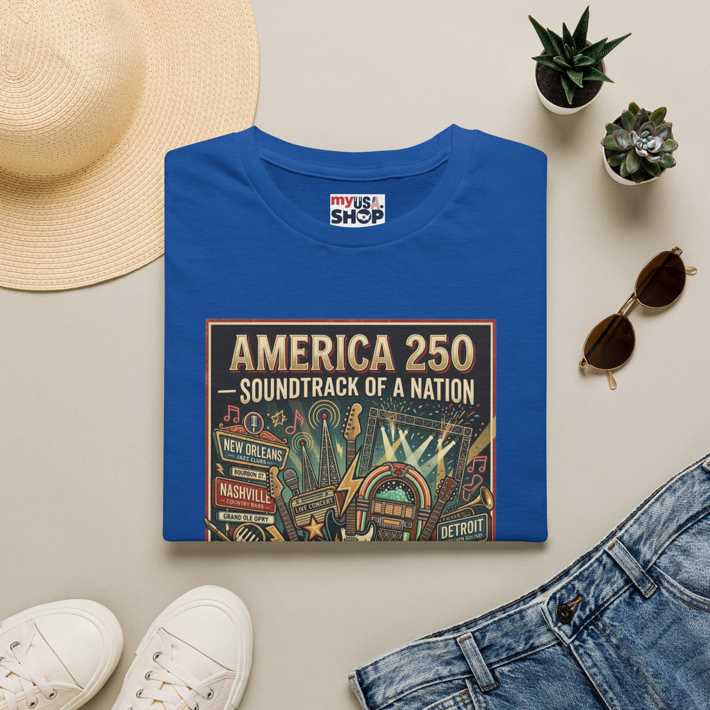 America 250 "Soundtrack of a Nation" T-Shirt — Patriotic Music Festival Tee Pop Culture