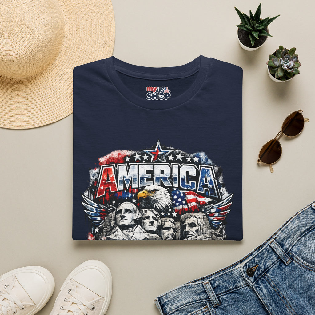 America 250 South Dakota Shirt — Patriotic Eagle & Mount Rushmore Graphic Tee
