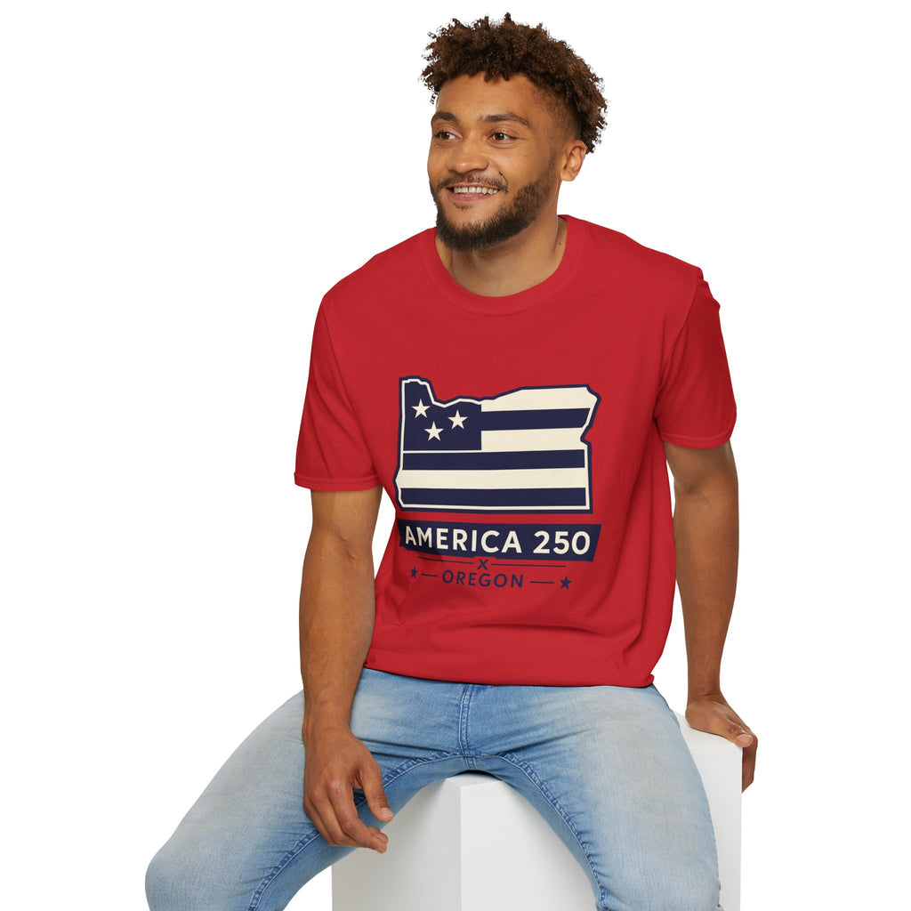 America 250 Oregon Shirt — Minimal Oregon State Flag Graphic Tee