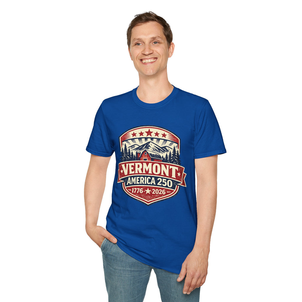 America 250 – Vermont 1776–2026 Mountain Heritage Vintage Tee Design