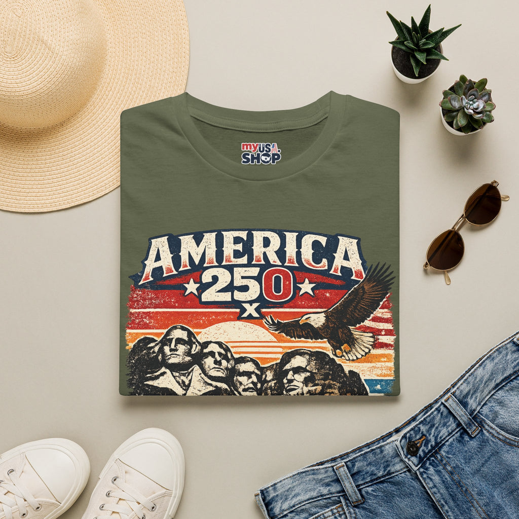 America 250 South Dakota T-Shirt — Vintage Eagle Patriotic USA Graphic Tee