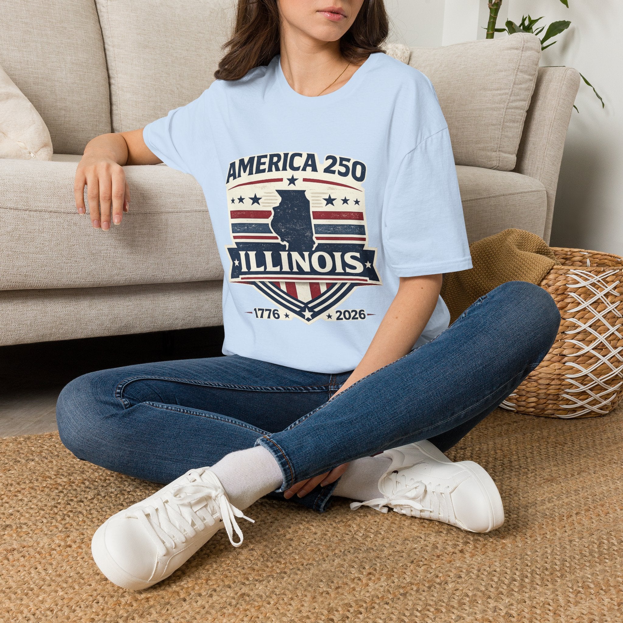 America 250 Illinois T-Shirt — 1776–2026 Bicentennial USA State Pride Tee