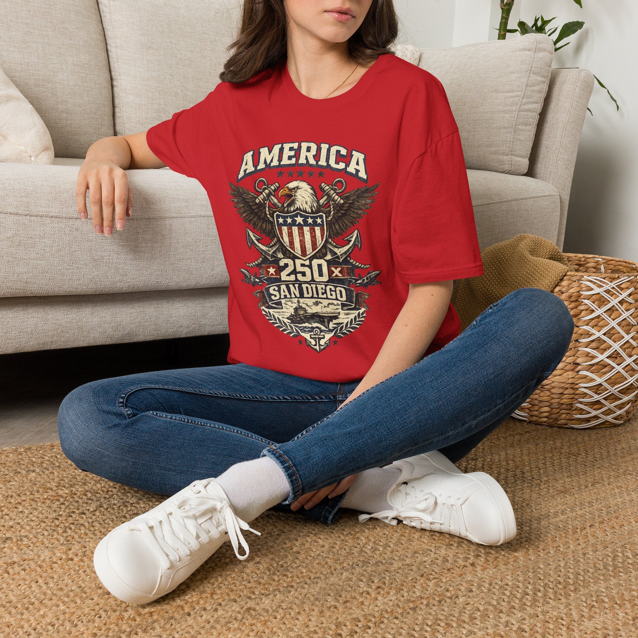 America 250 San Diego California Emblem Tee