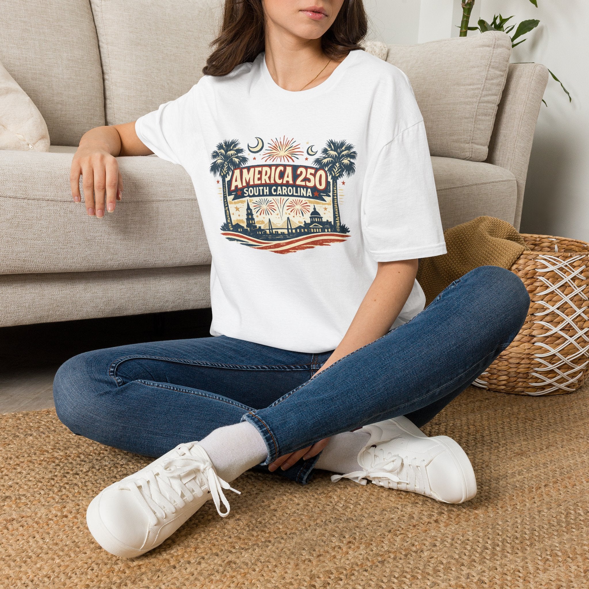 America 250 South Carolina T-Shirt — Palmetto Fireworks Celebration Tee