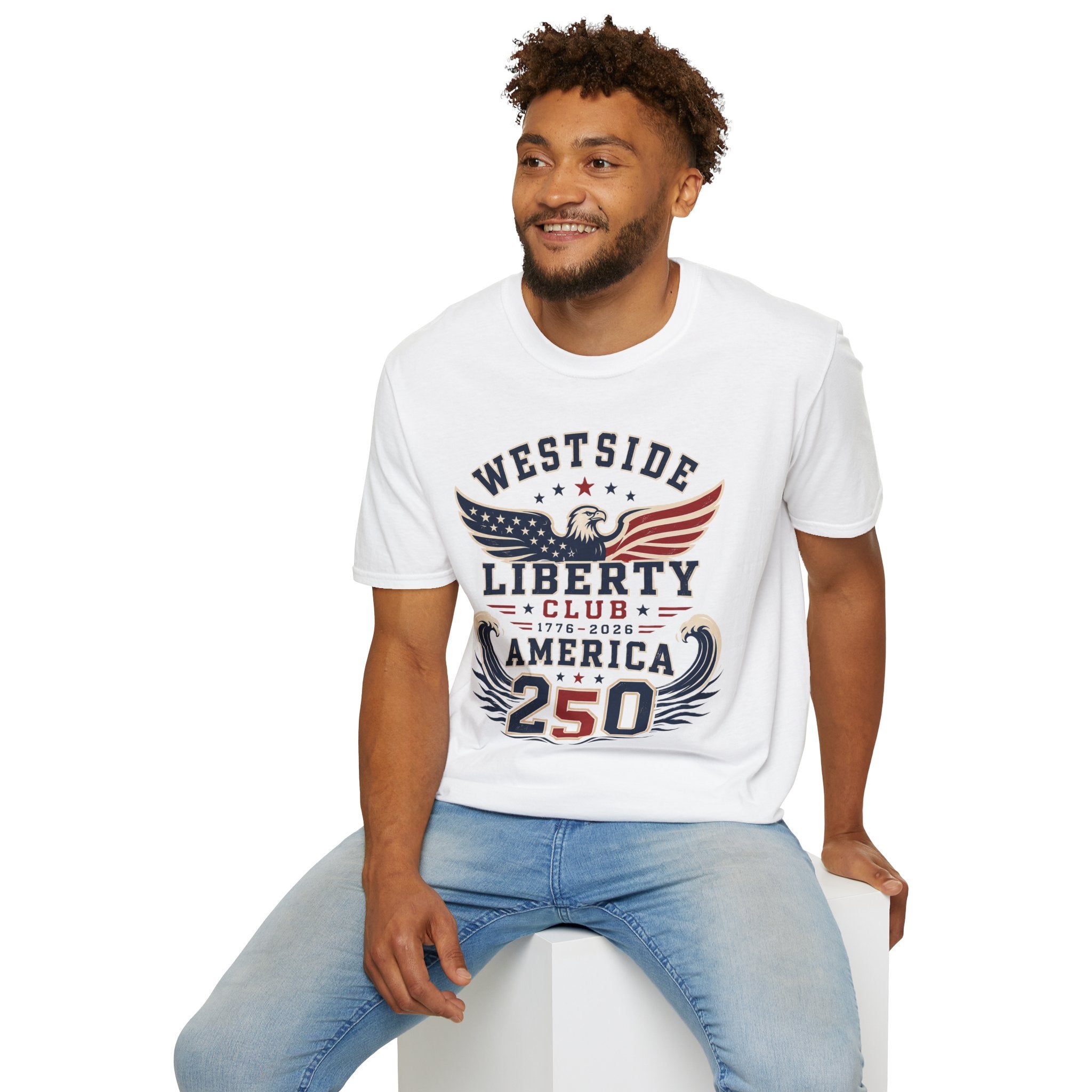 Westside Liberty Club T-Shirt — Patriotic Eagle America 250 Graphic Tee