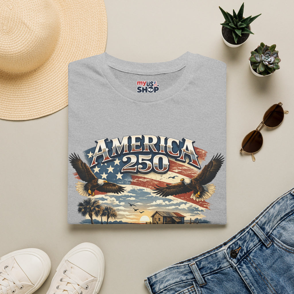 America 250 T-Shirt — South Carolina Patriotic Bald Eagles & Flag Graphic