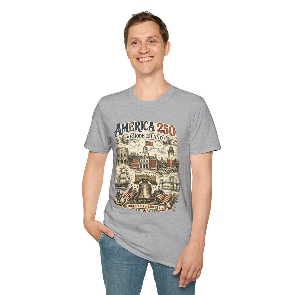 America 250 Rhode Island Shirt — Birthplace of Liberty Heritage Tee