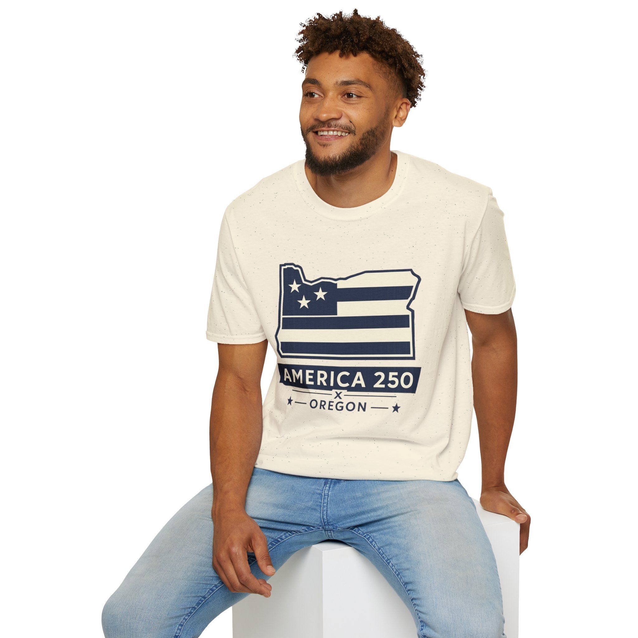 America 250 Oregon Shirt — Minimal Oregon State Flag Graphic Tee