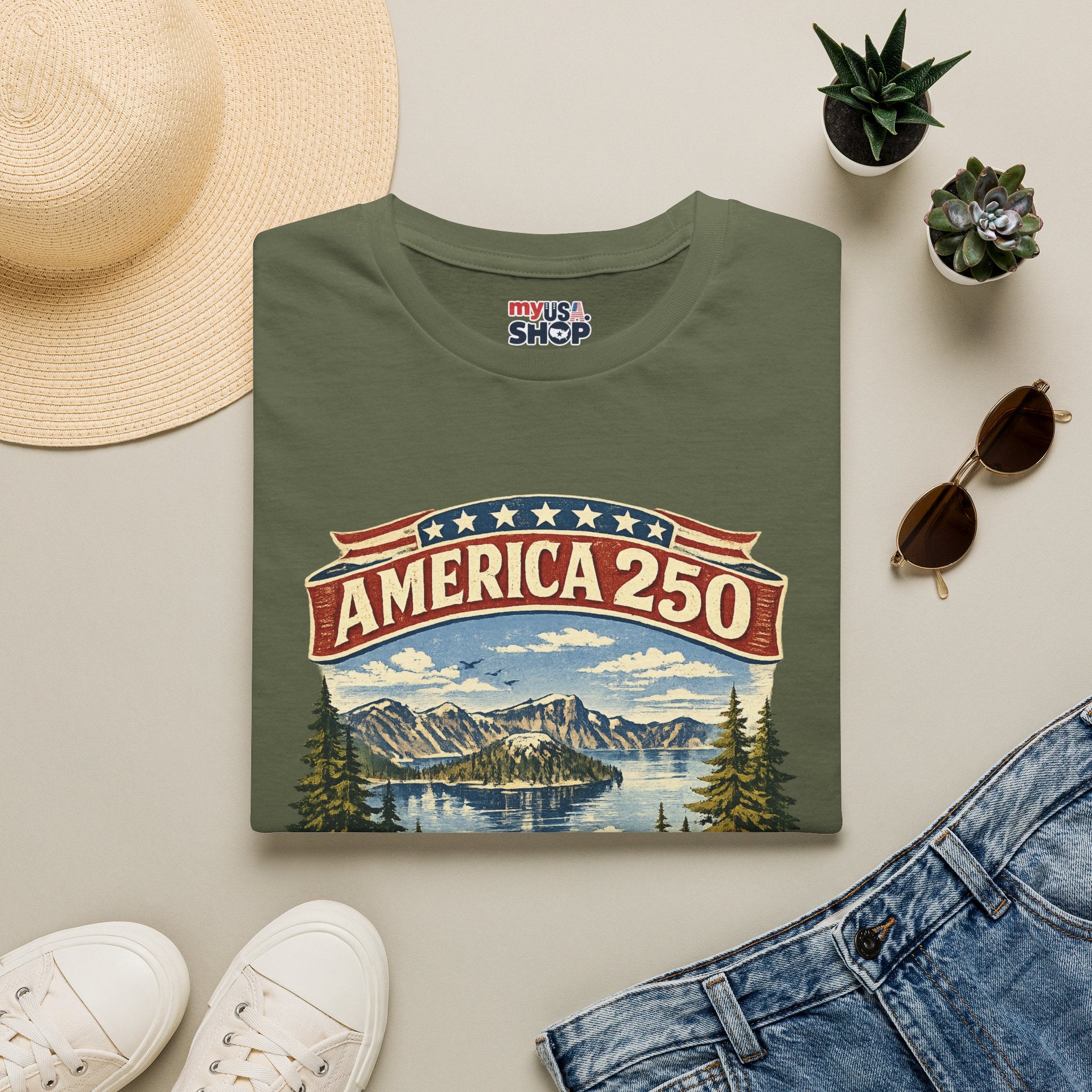 America 250 X Oregon Shirt — Explore The Wild Adventure Graphic Tee