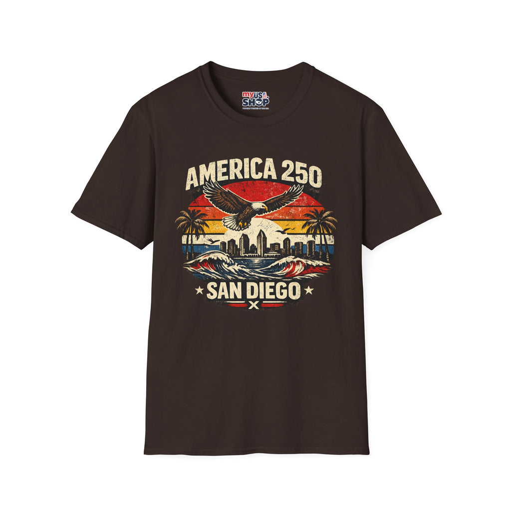 America 250 San Diego California Palm Trees Tee