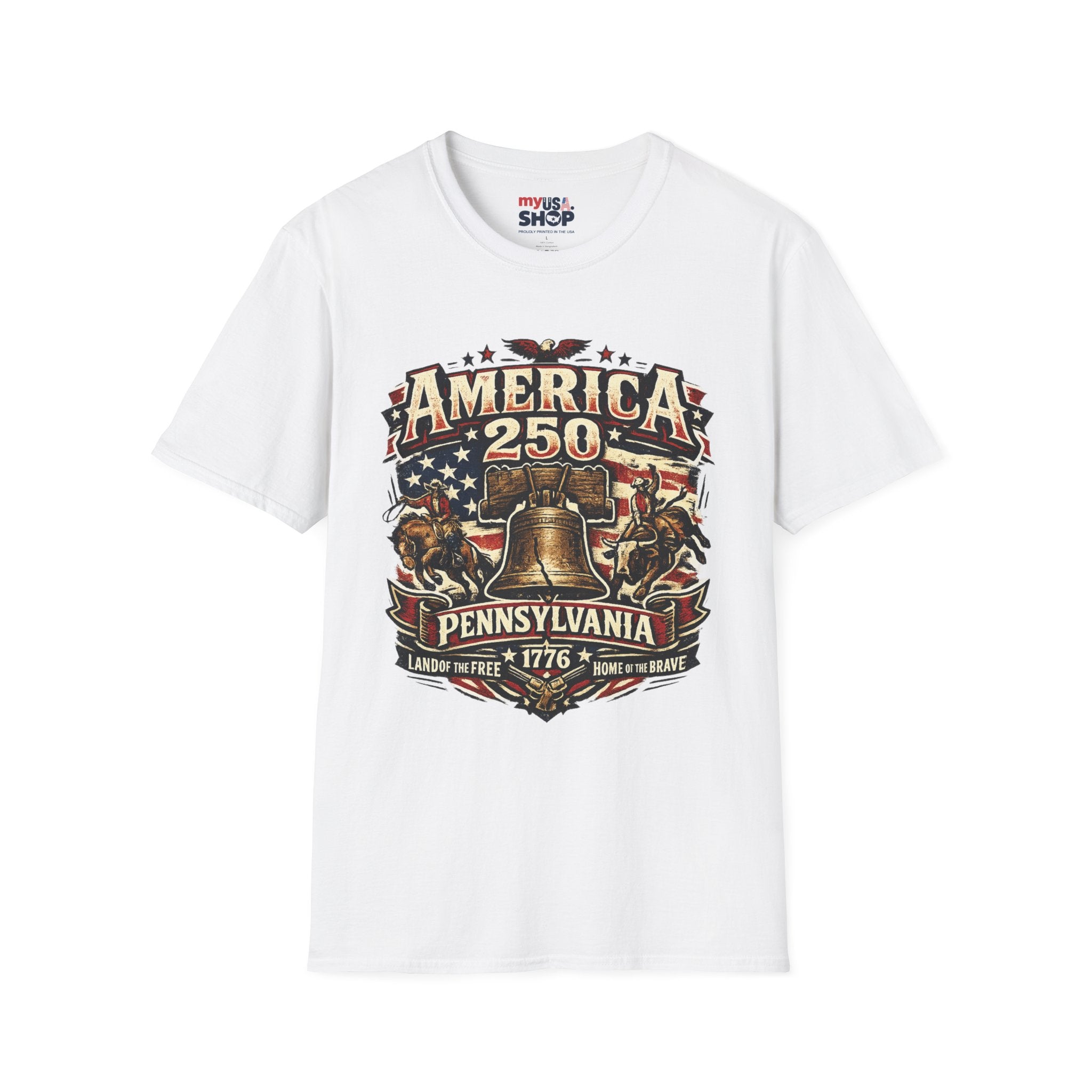 America 250 Pennsylvania TShirt — Western Rodeo Liberty Bell Graphic Tee