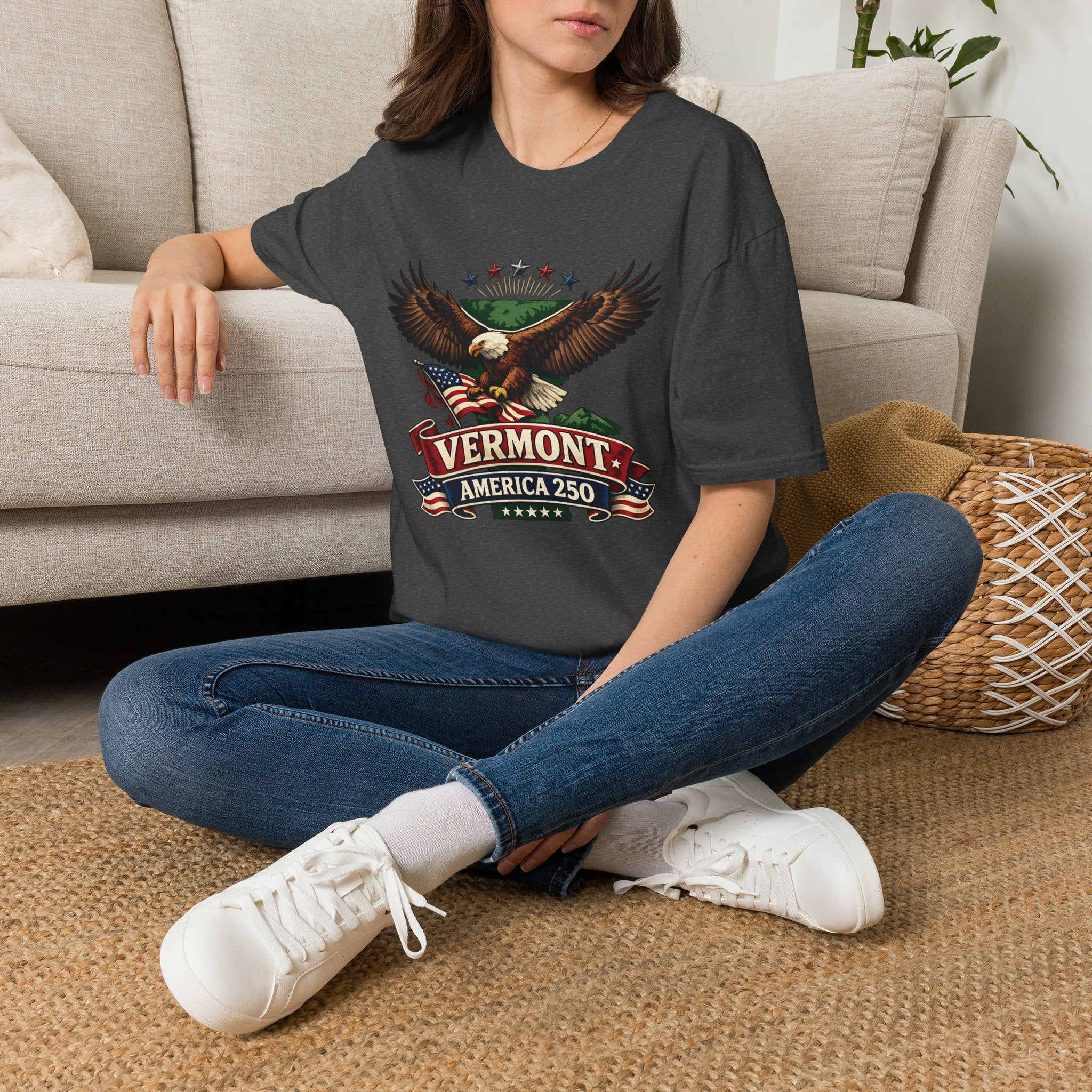 America 250 – Vermont Eagle Heritage Vintage Tee Design