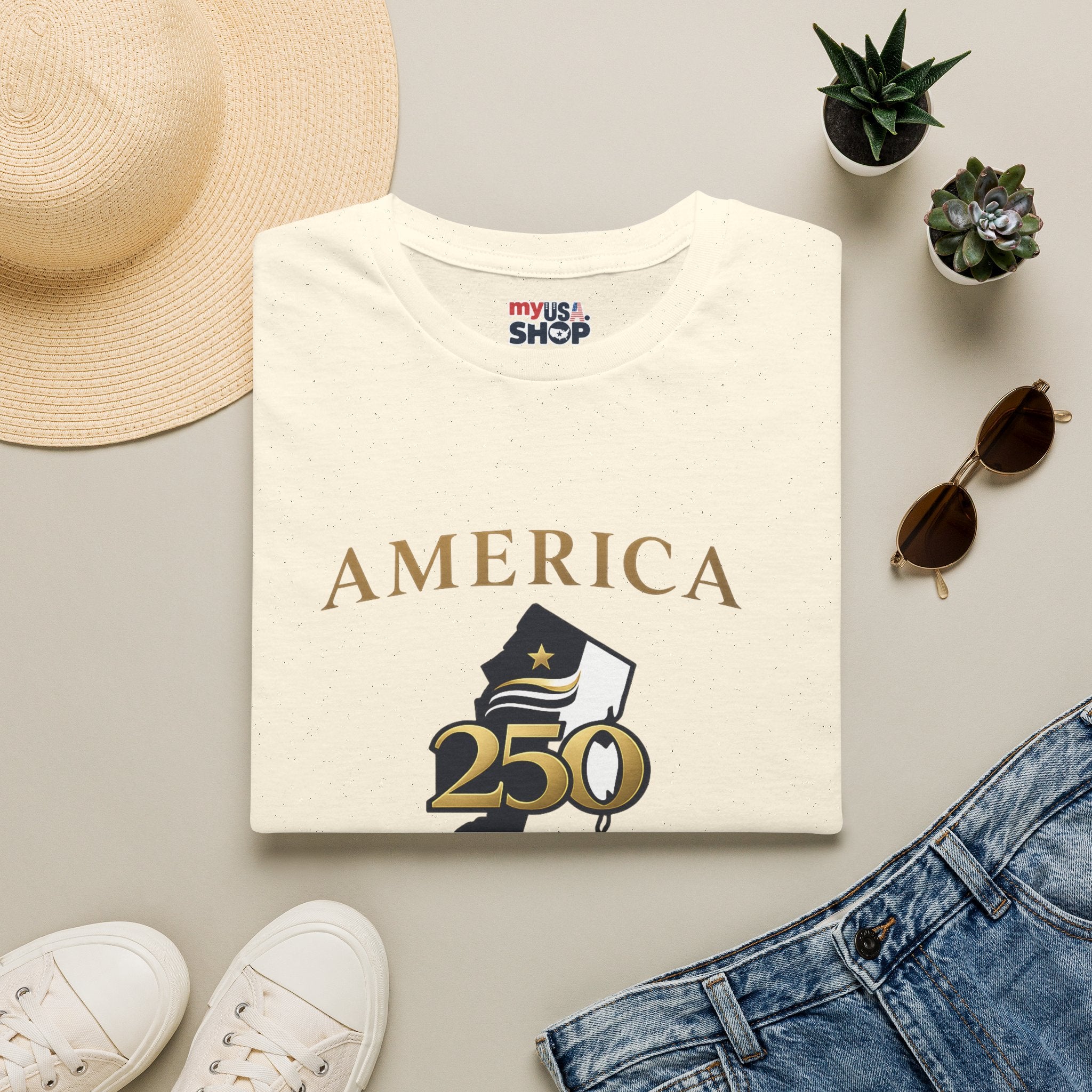 America 250 x New Jersey— Golden Map