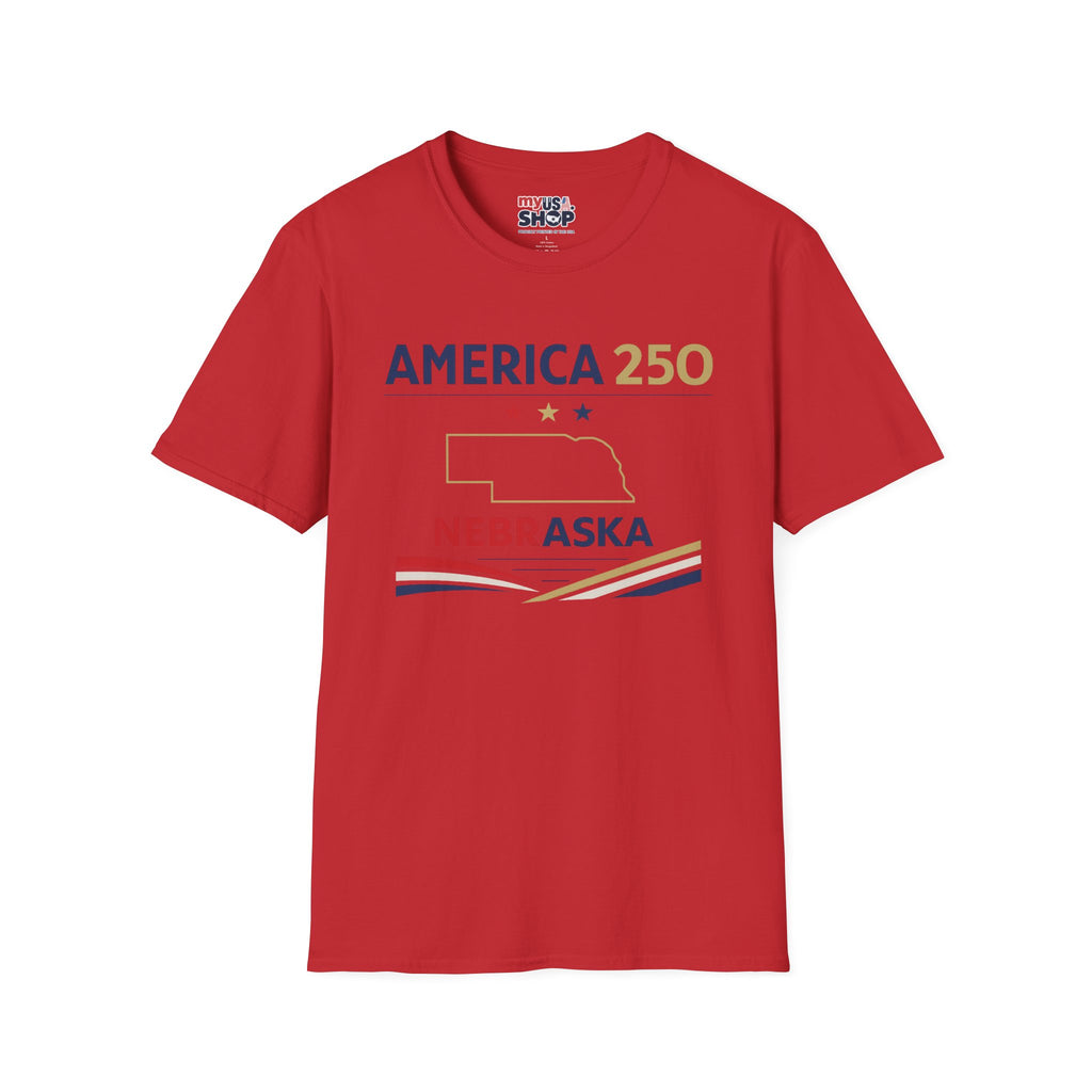 America 250 Nebraska T-Shirt — Patriotic State Pride Tee