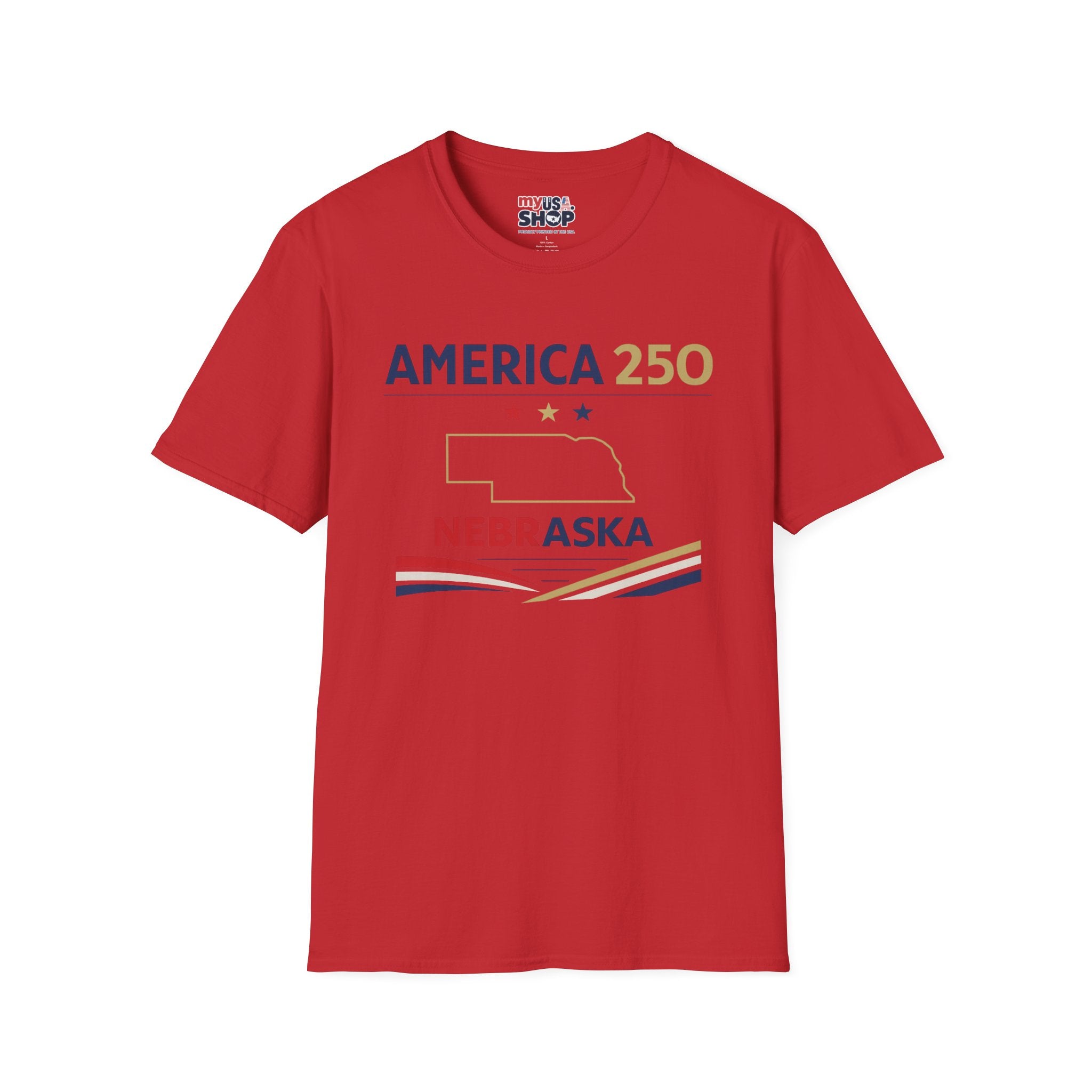 America 250 Nebraska T-Shirt — Patriotic State Pride Tee