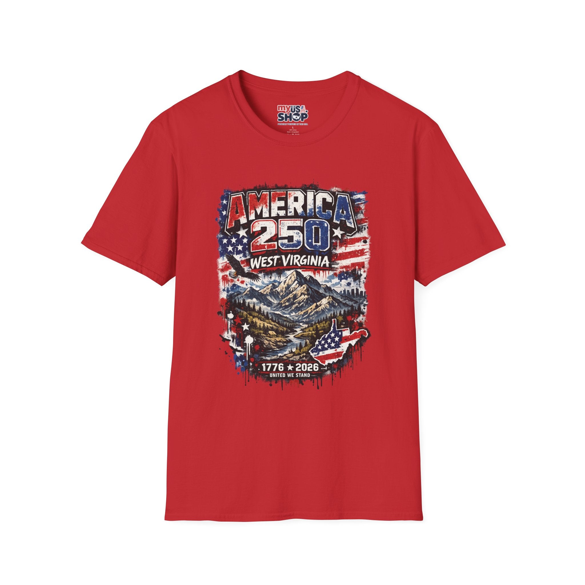 America 250 West Virginia Vintage Flag Commemorative Tee