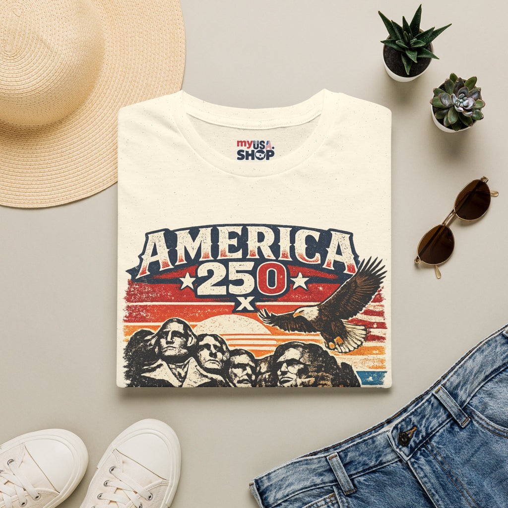 America 250 South Dakota T-Shirt — Vintage Eagle Patriotic USA Graphic Tee