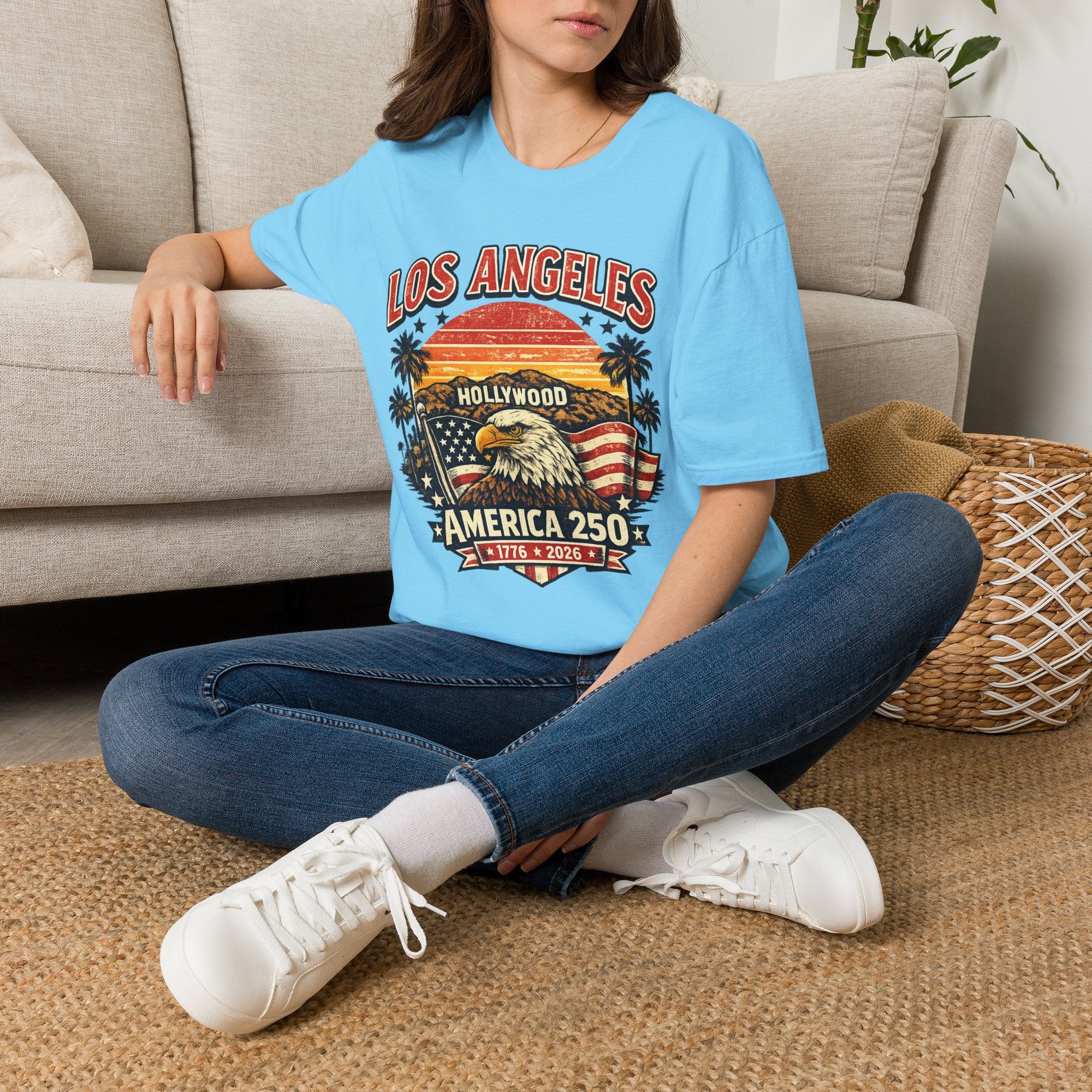 America 250 Vintage Los Angeles Freedom Celebration California Tee