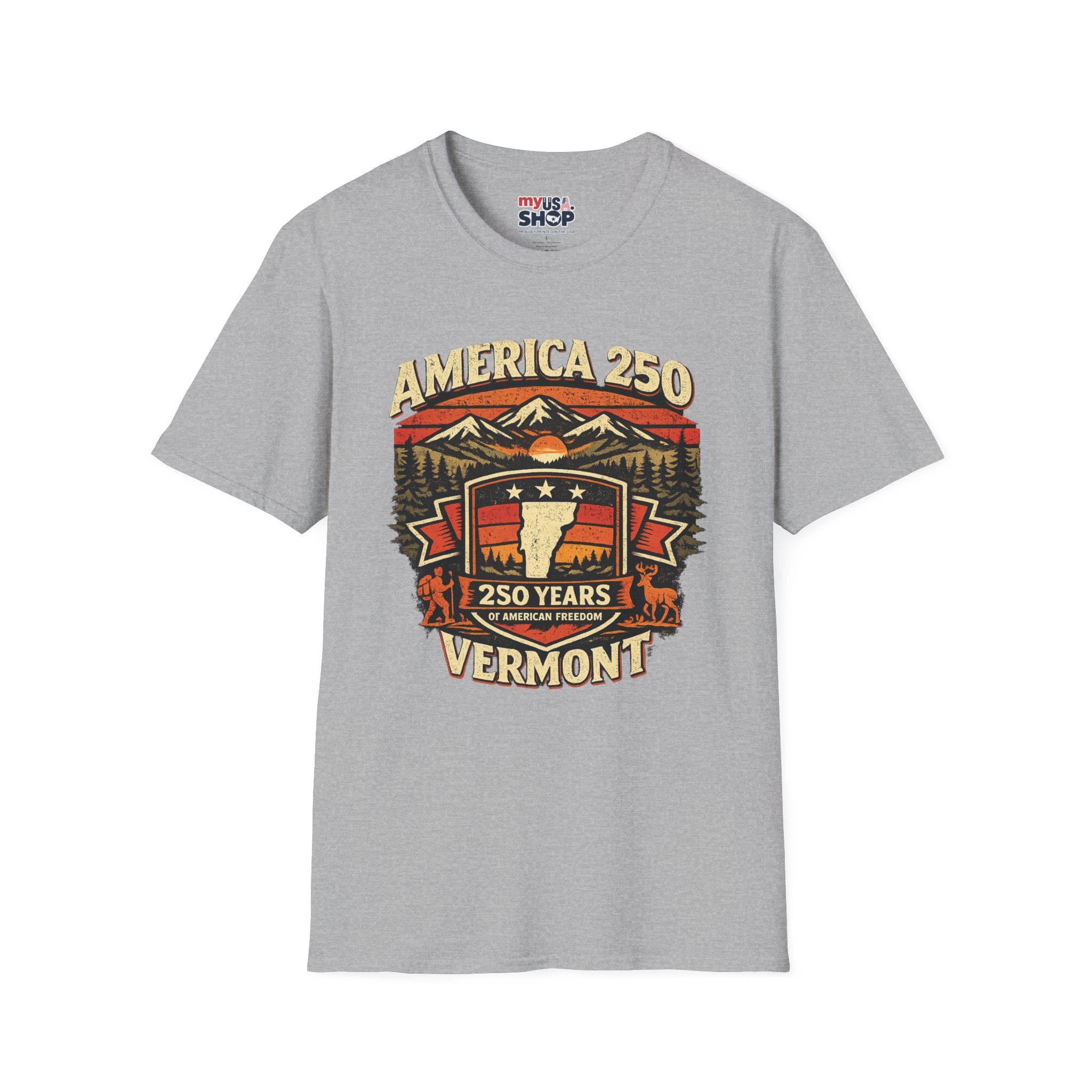 America 250 – 250 Years of American Freedom Vermont Vintage Tee Design